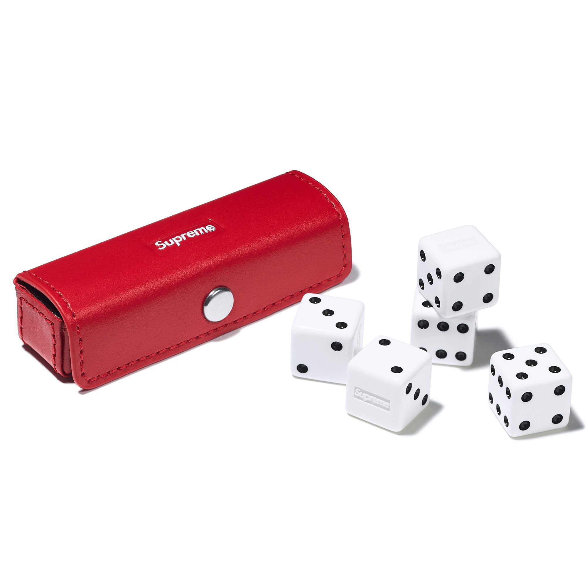 Supreme Made in Italy Leather Dice Set Black