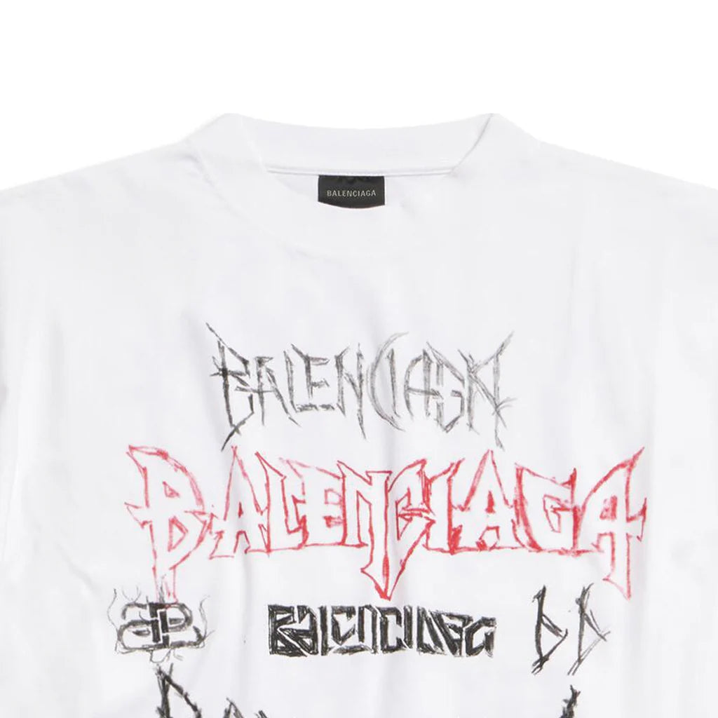 Balenciaga DIY Metal Logo Tee White