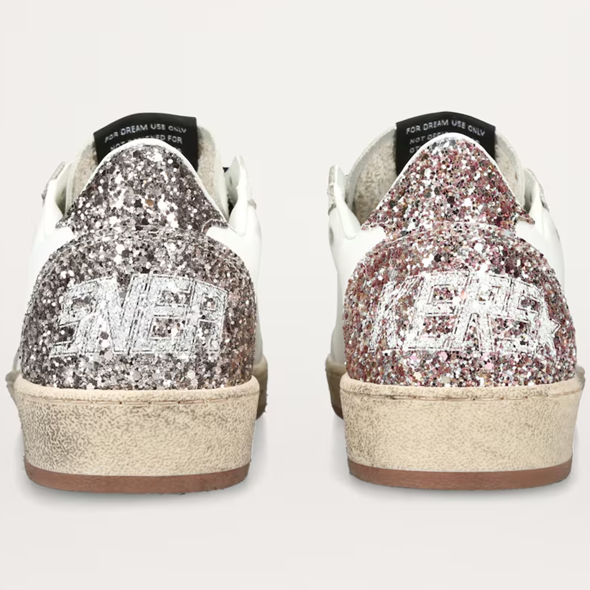Golden Goose Ballstar White Pink Glitter Limited