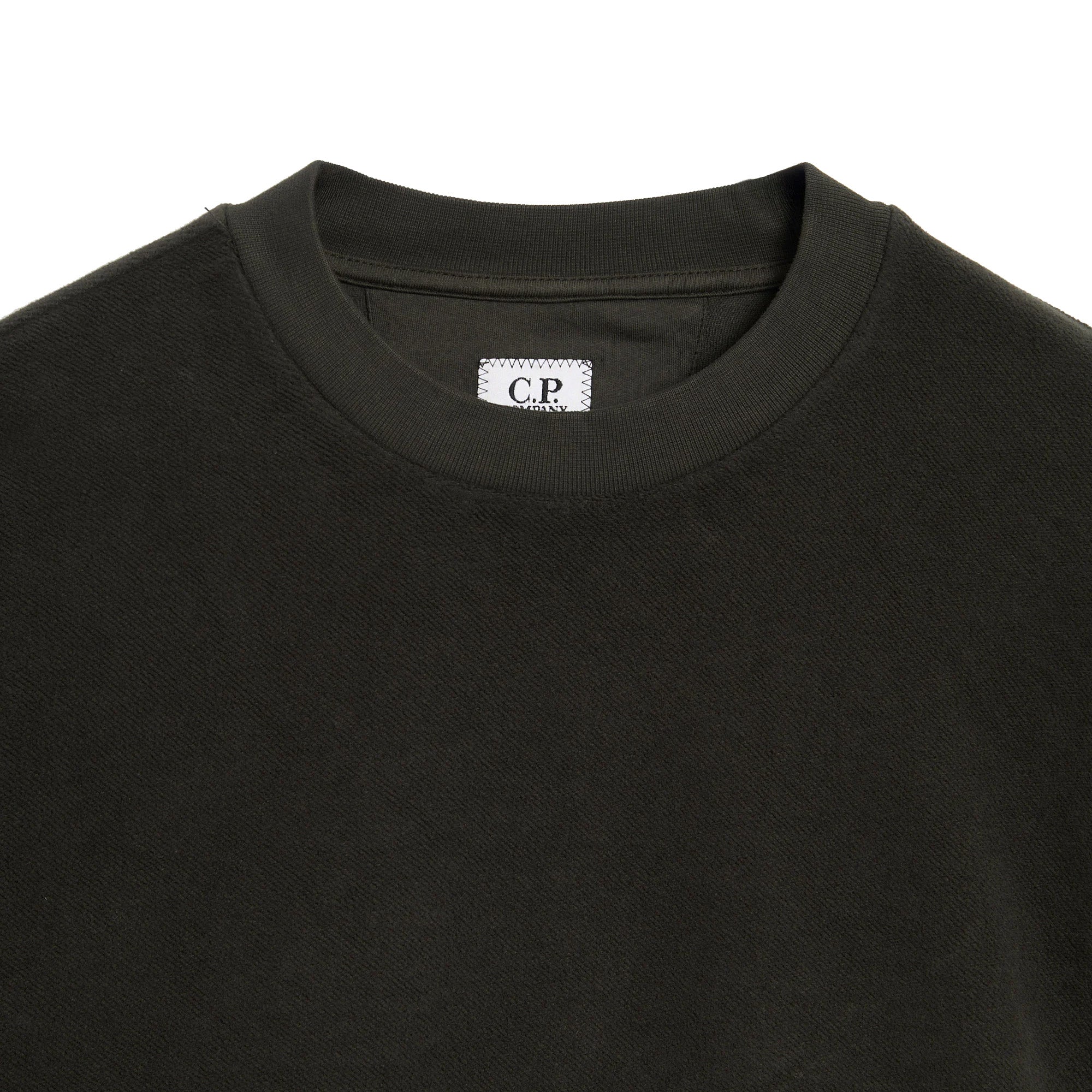C.P. Company Brushed And Emerized Diagonal Fleece Crewneck Lens Sweatshirt