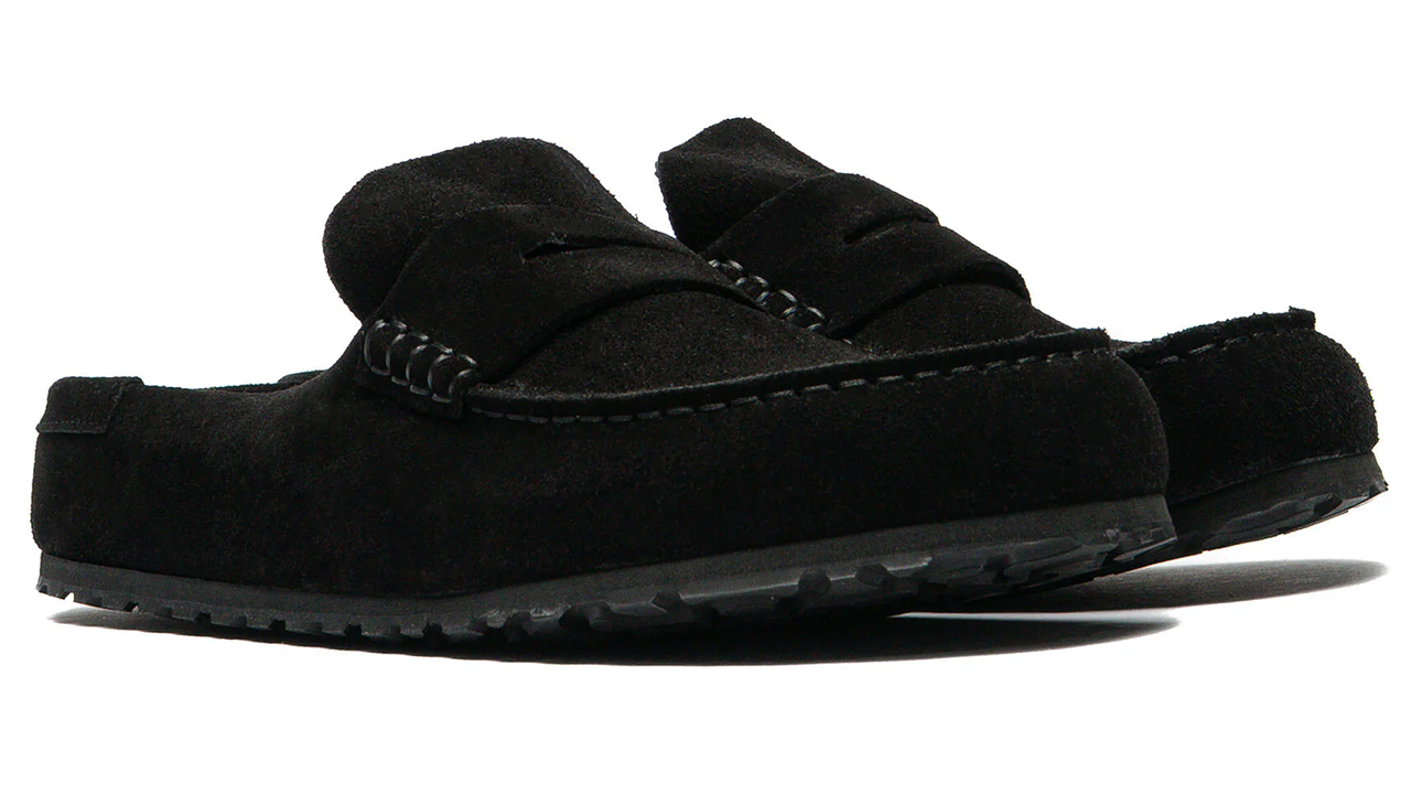 Birkenstock Naples Narrow Wrapped Suede Leather Sandals in Black