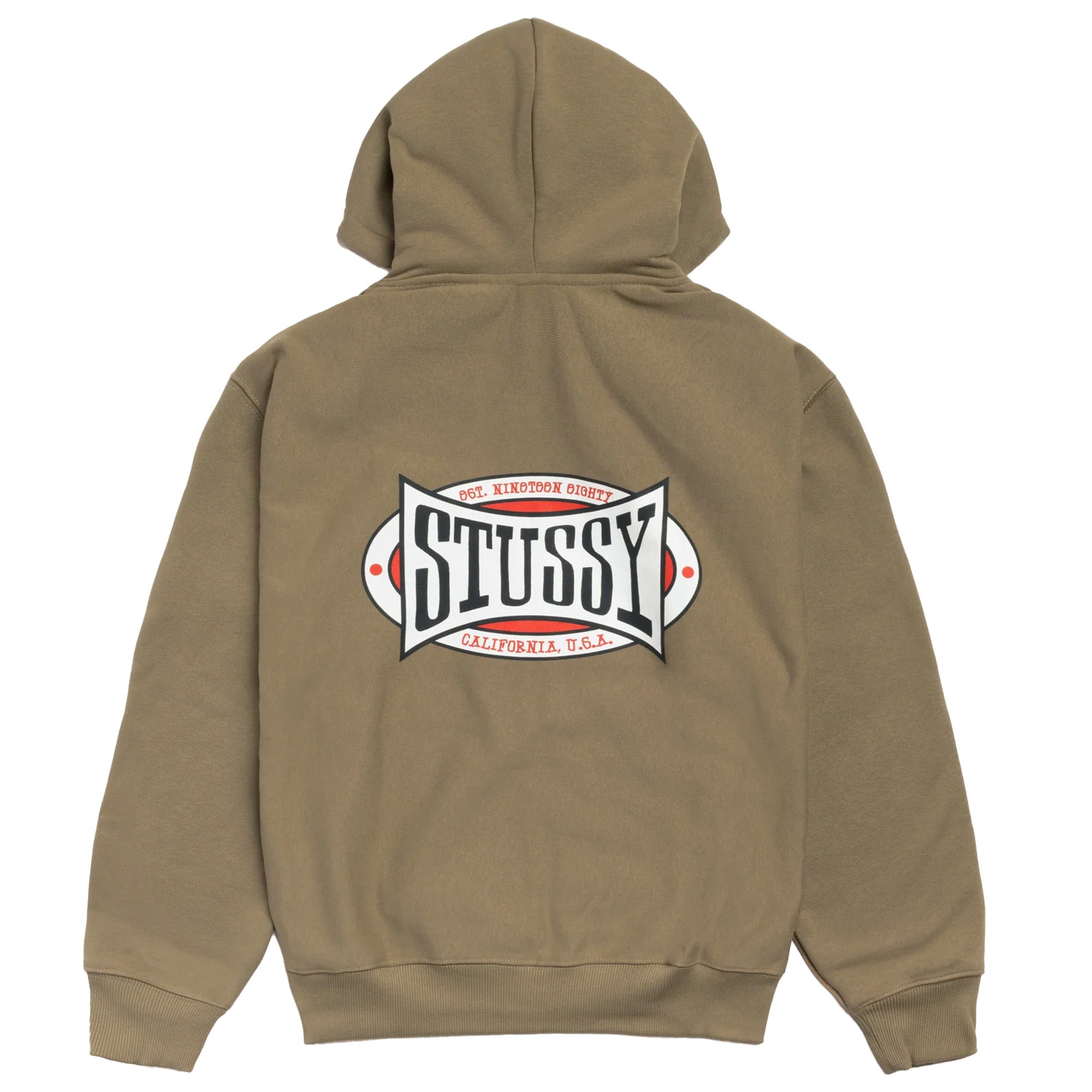 STUSSY CHAMPION OVAL ZIP HOODIE STUSSY ARMY GREEN