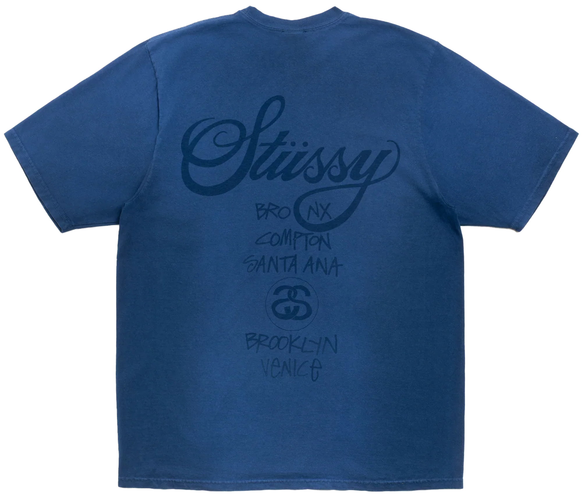 Stussy World Tour T-Shirt Sun Faded Navy