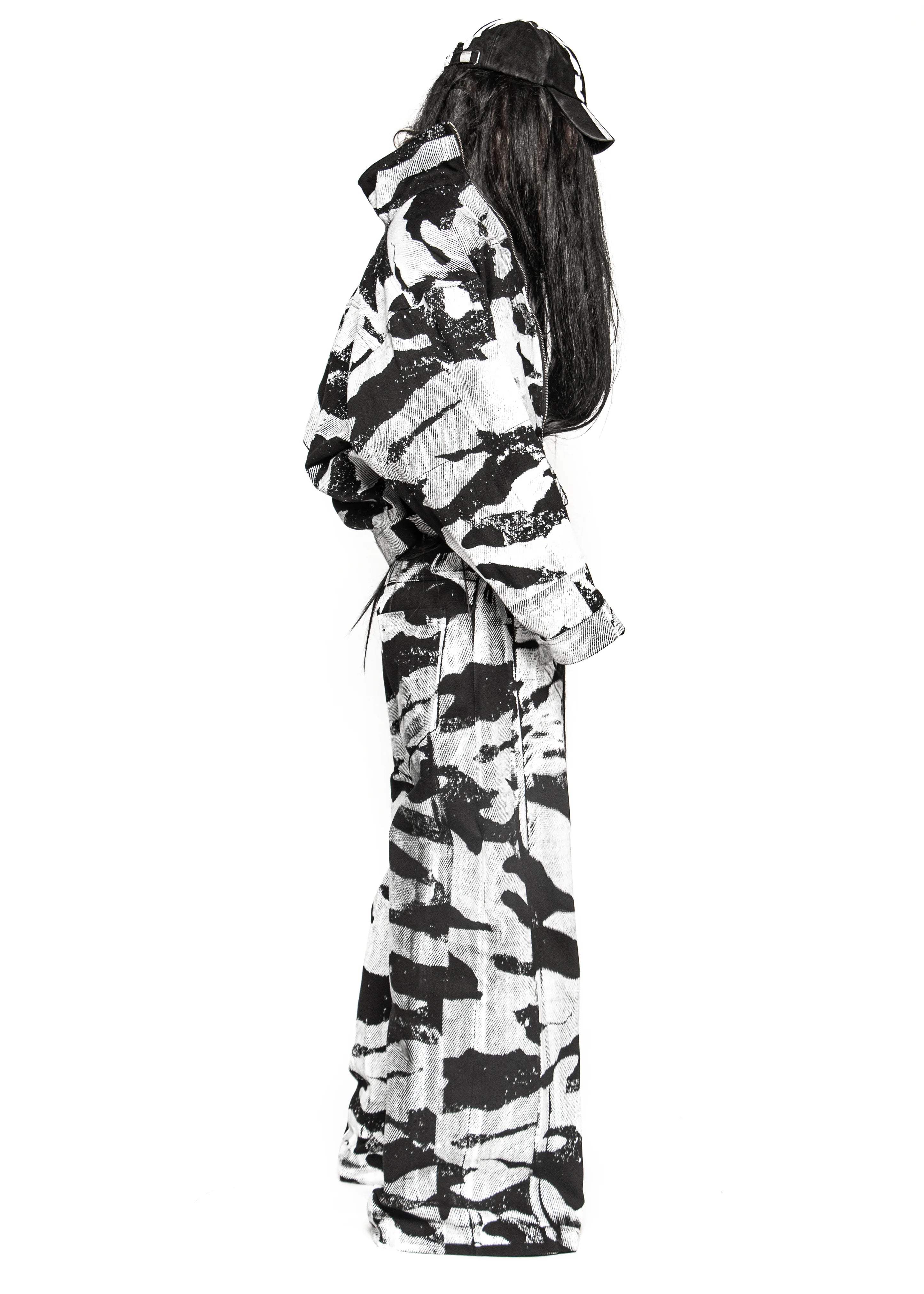 PLA4 CAMO BLACK DENIM JACKET