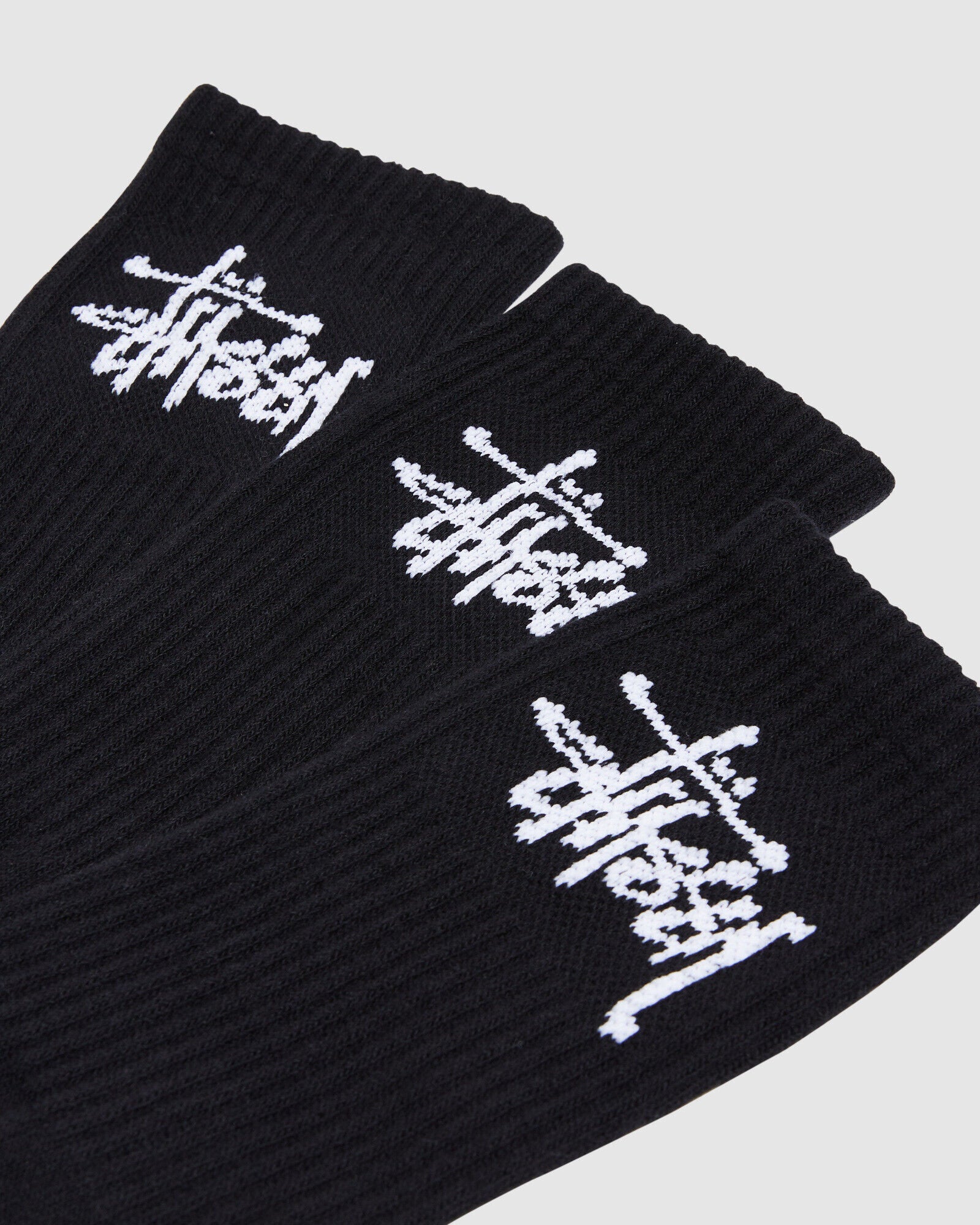 Stussy Stock Crew Socks 3-Pack Black