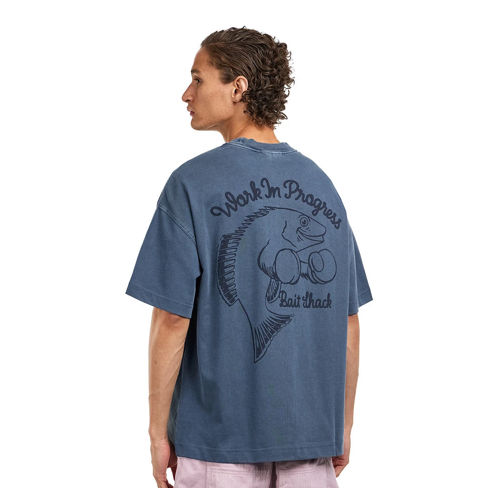 Carhartt WIP S/S Bait Shack T-Shirt Dusky Blue Garment Dyed