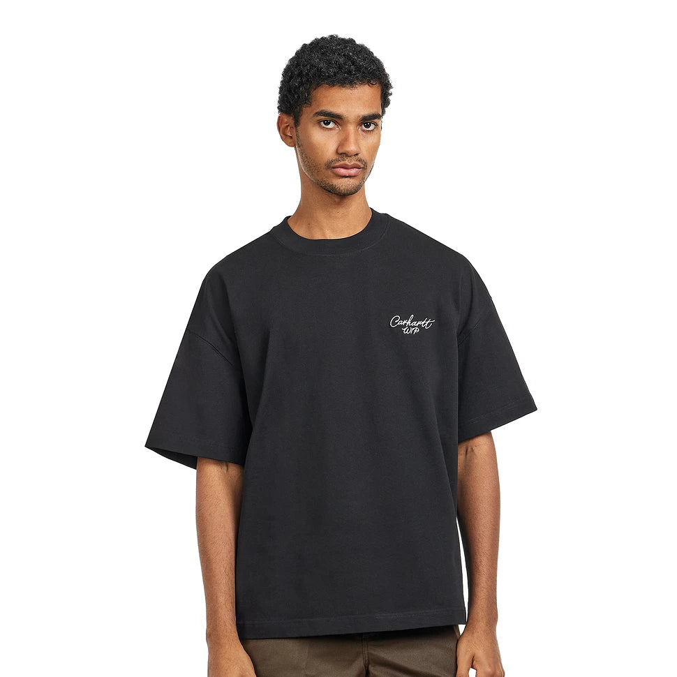 Carhartt WIP S/S Signature Script T-Shirt Black White