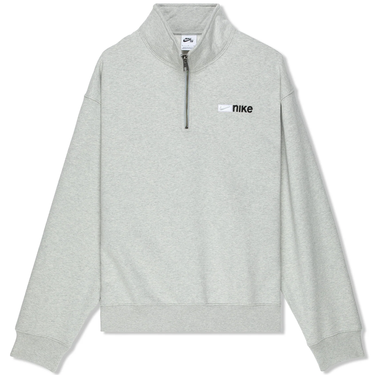 Nike SB 1/4-Zip Fleece Skate Pullover Gray Heather