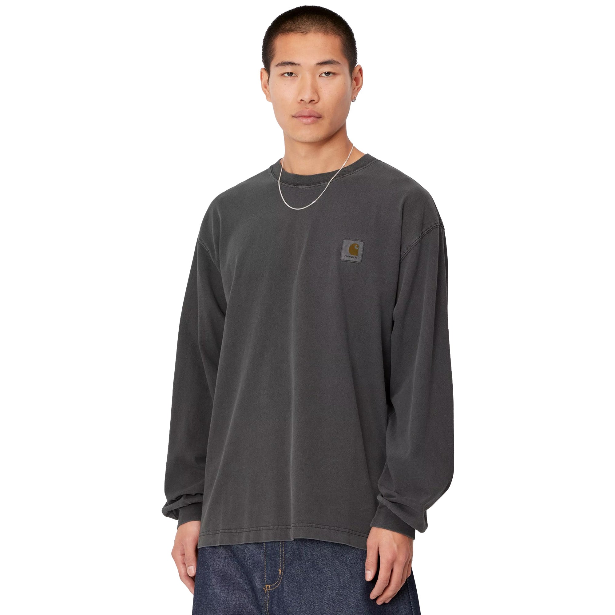 Carhartt WIP Vista Longsleeve T-shirt Black Graphite Garment Dyed