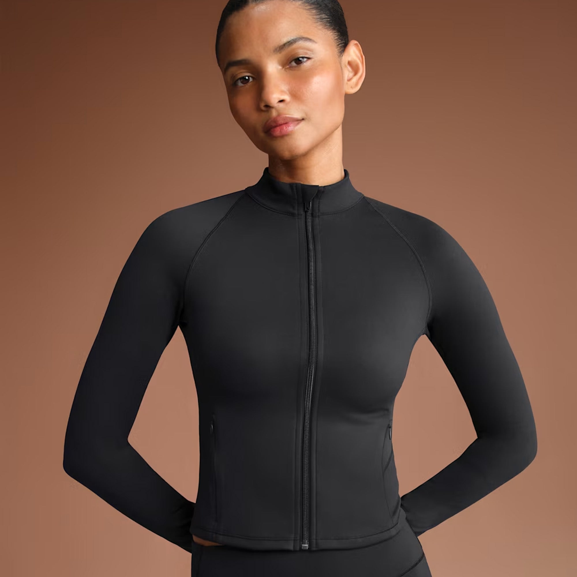 Nike SKIMS Matte Mock-Neck Full-Zip Jacket 'Obsidian'