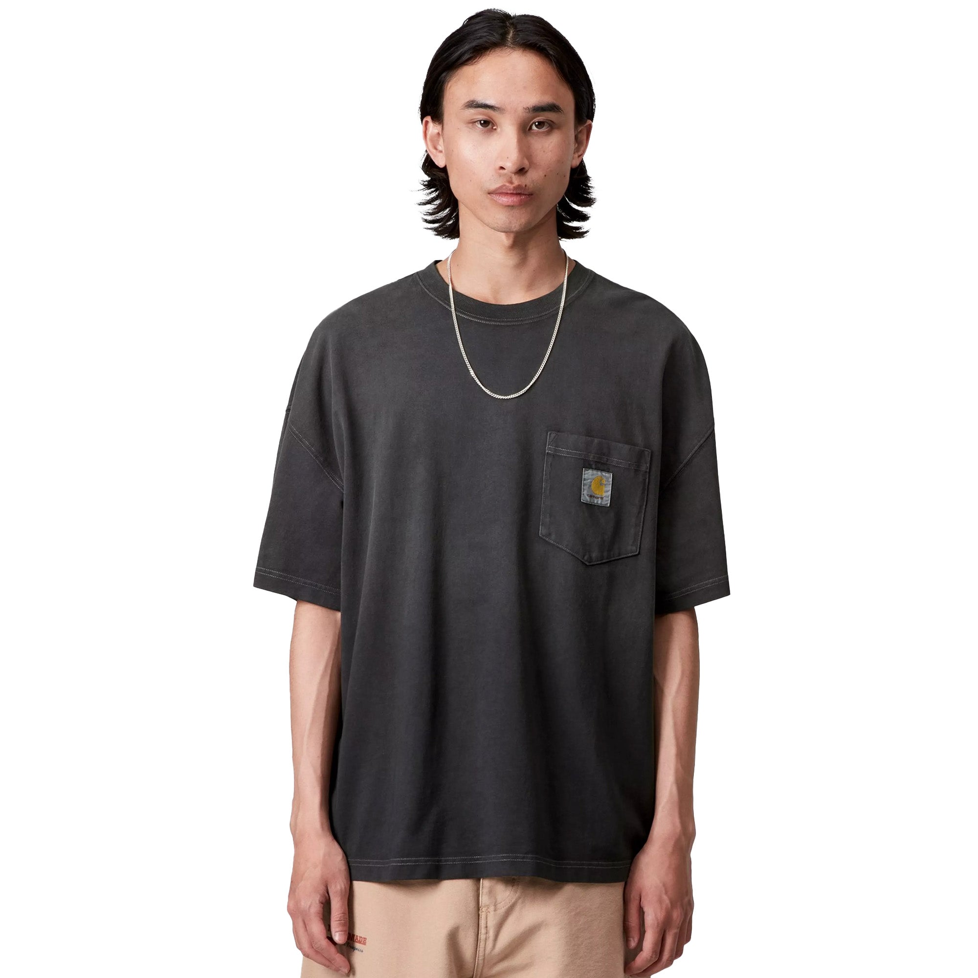 Carhartt WIP S/S Hudson Pocket T-Shirt Black Chalk Wash