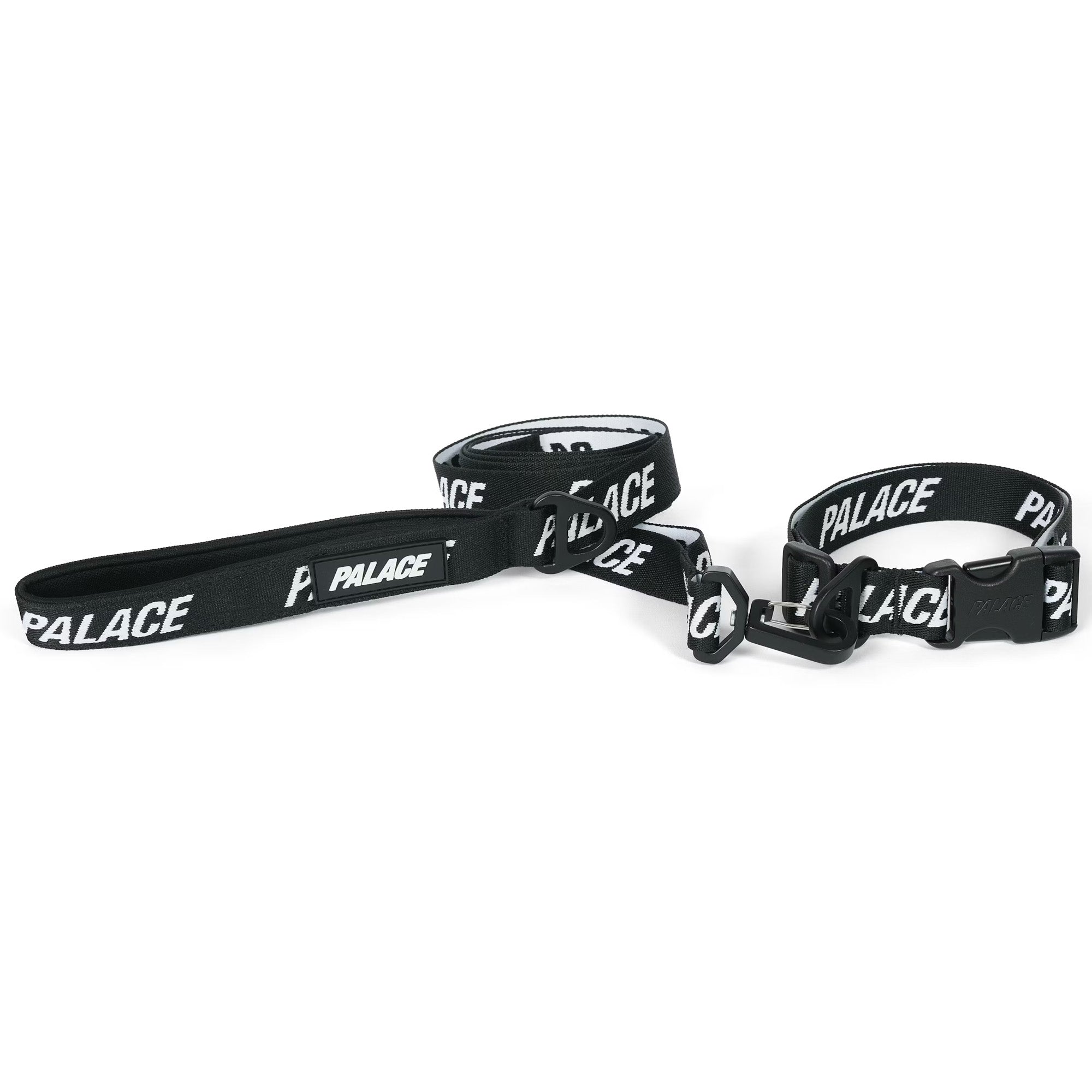 Palace JACQUARDED DOG COLLAR AND LEAD BLACK