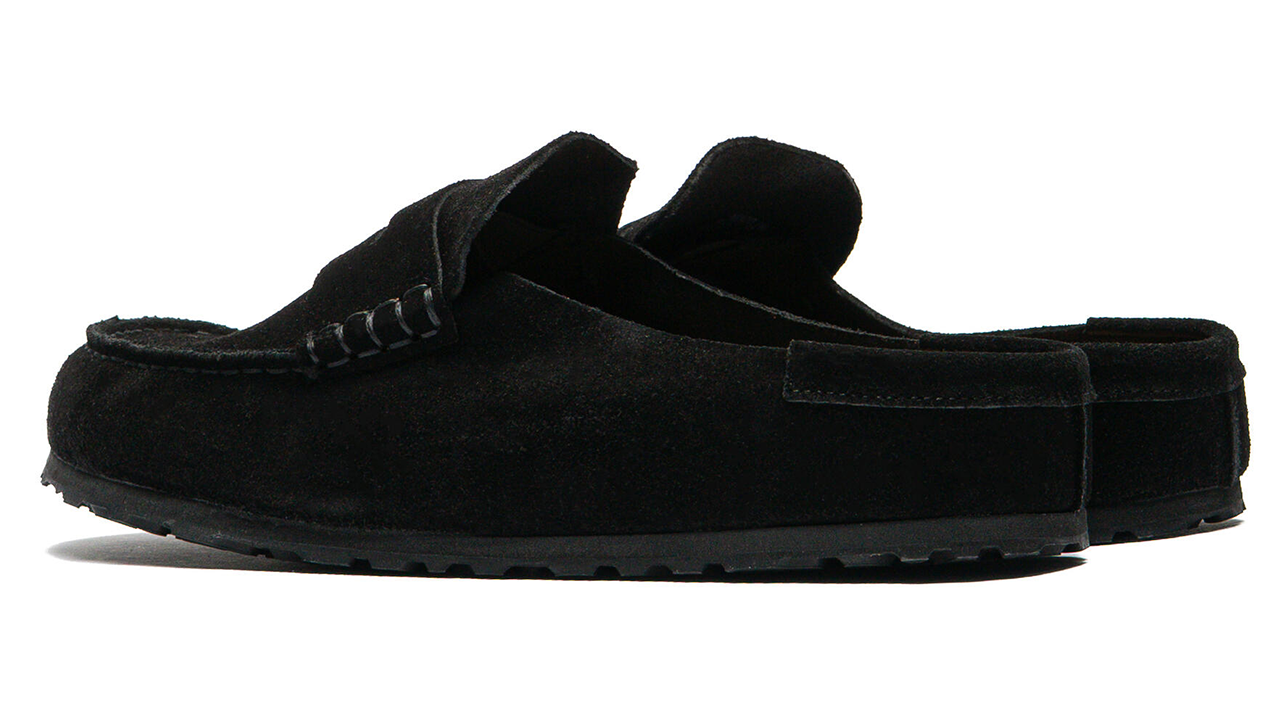 Birkenstock Naples Narrow Wrapped Suede Leather Sandals in Black