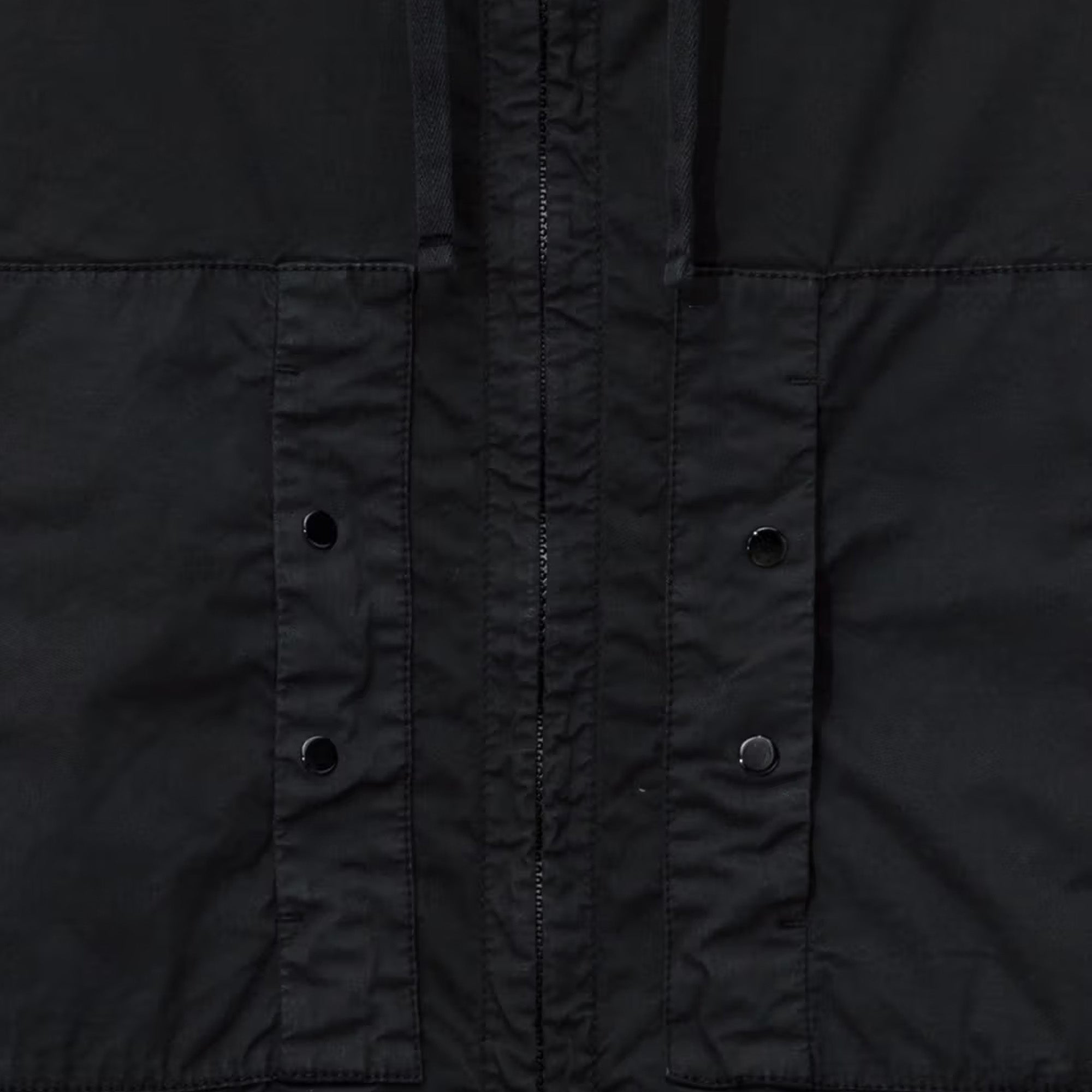 Stone Island Supima Cotton Twill Stretch Hooded Jacket Black