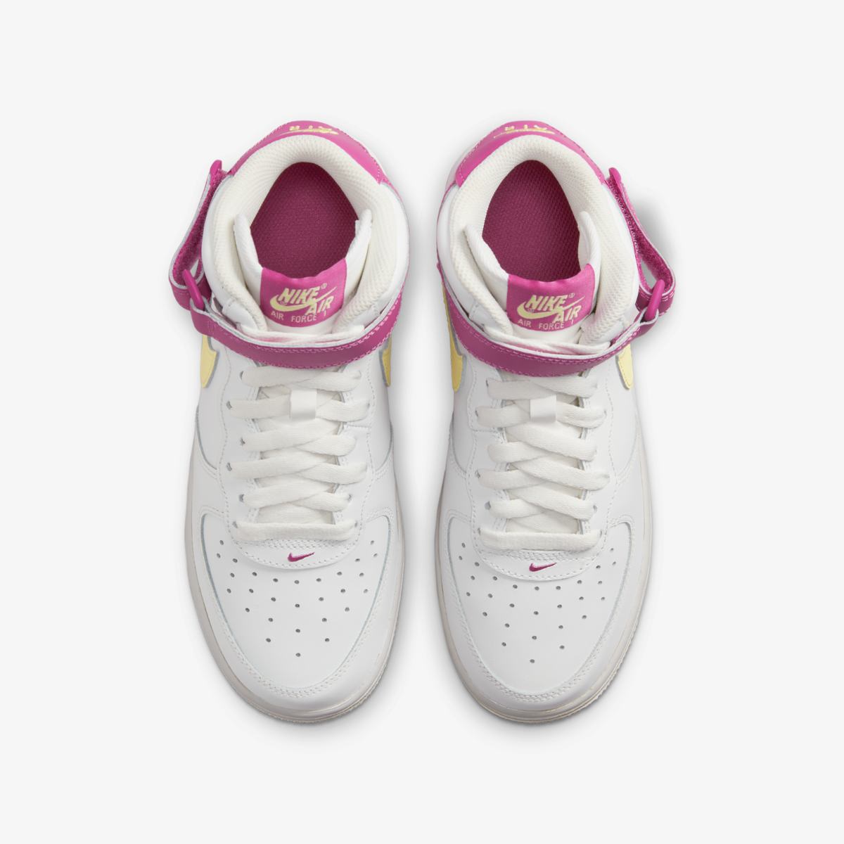 Nike Air Force 1 Mid LE Triple White Pink GS