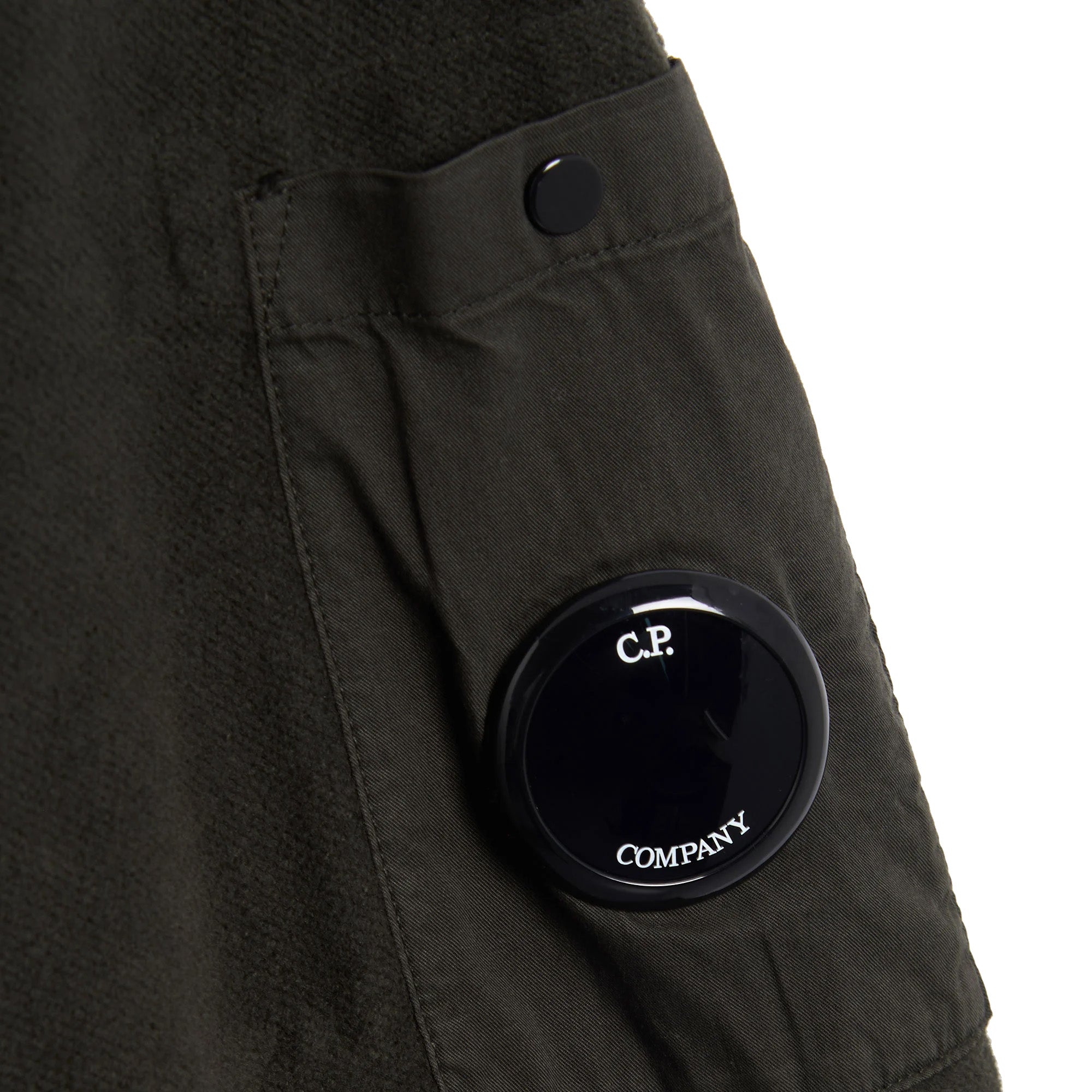 C.P. Company Brushed And Emerized Diagonal Fleece Crewneck Lens Sweatshirt