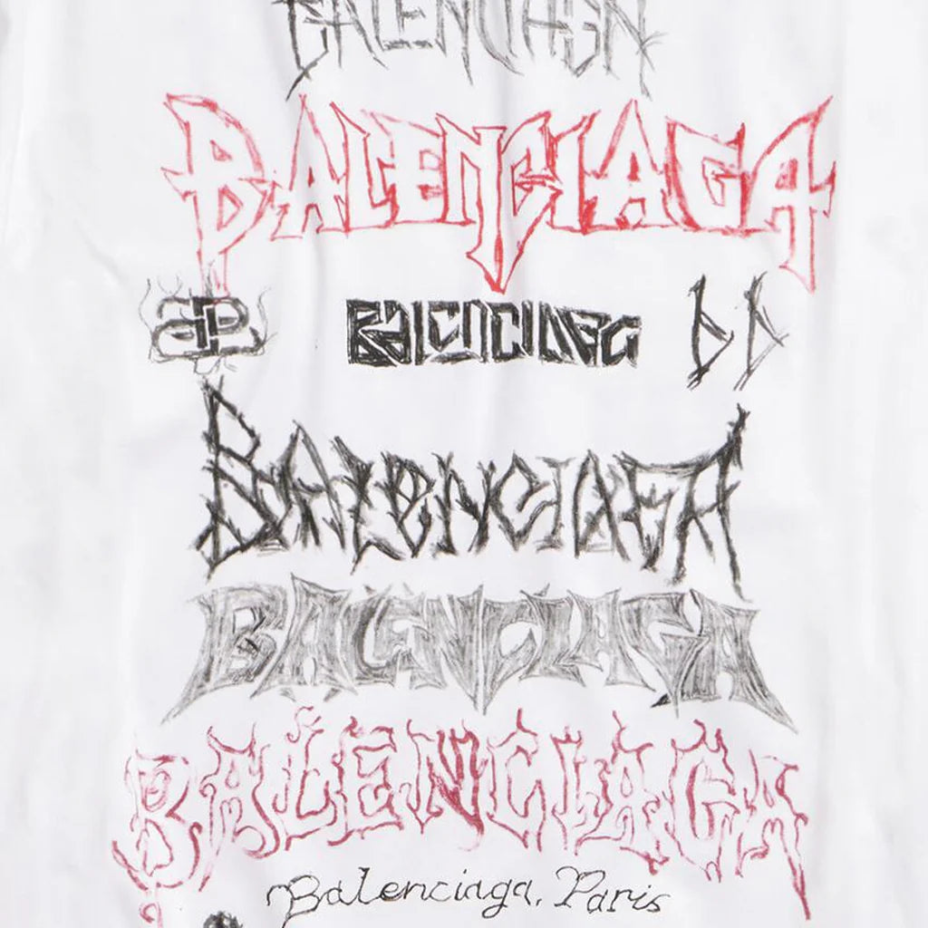 Balenciaga DIY Metal Logo Tee White