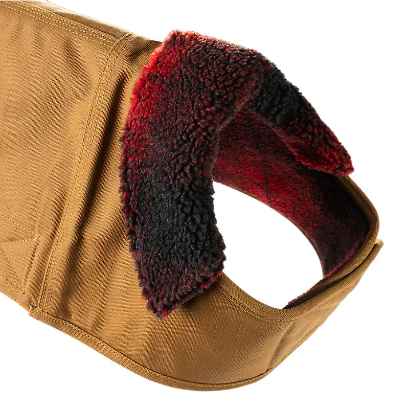 Carhartt Reversible Insulated Dog Chore Coat Industry Red Ombre Plaid