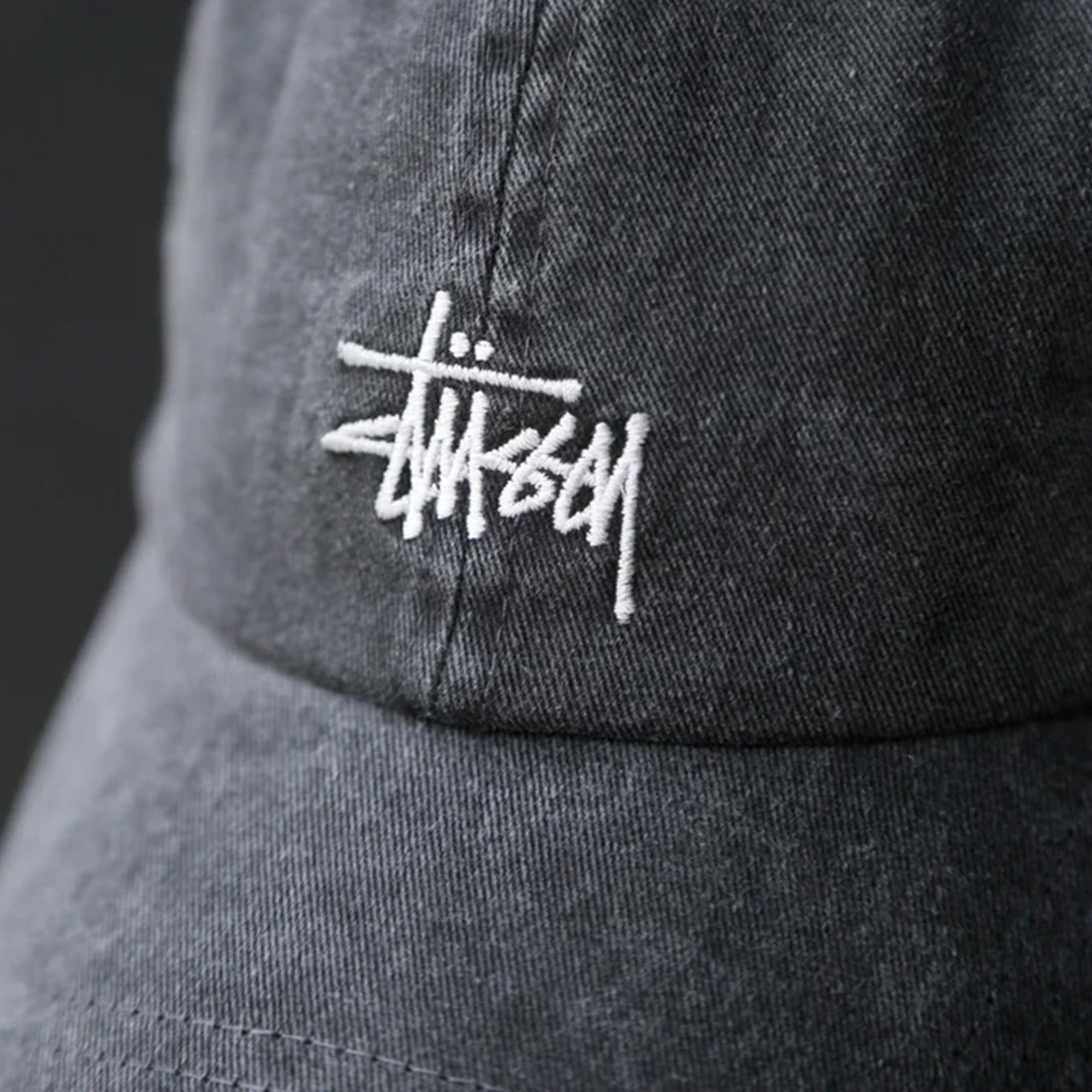 Stussy BASIC CAP WASHED CANVAS Black