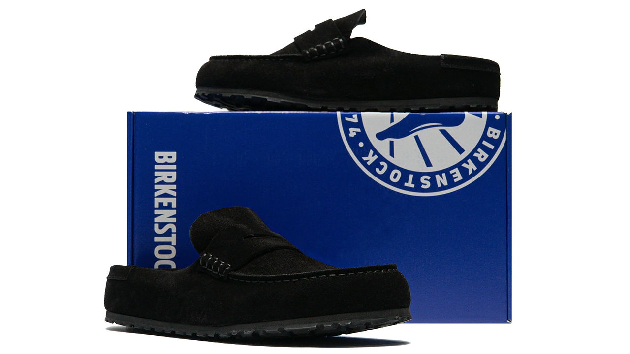 Birkenstock Naples Narrow Wrapped Suede Leather Sandals in Black