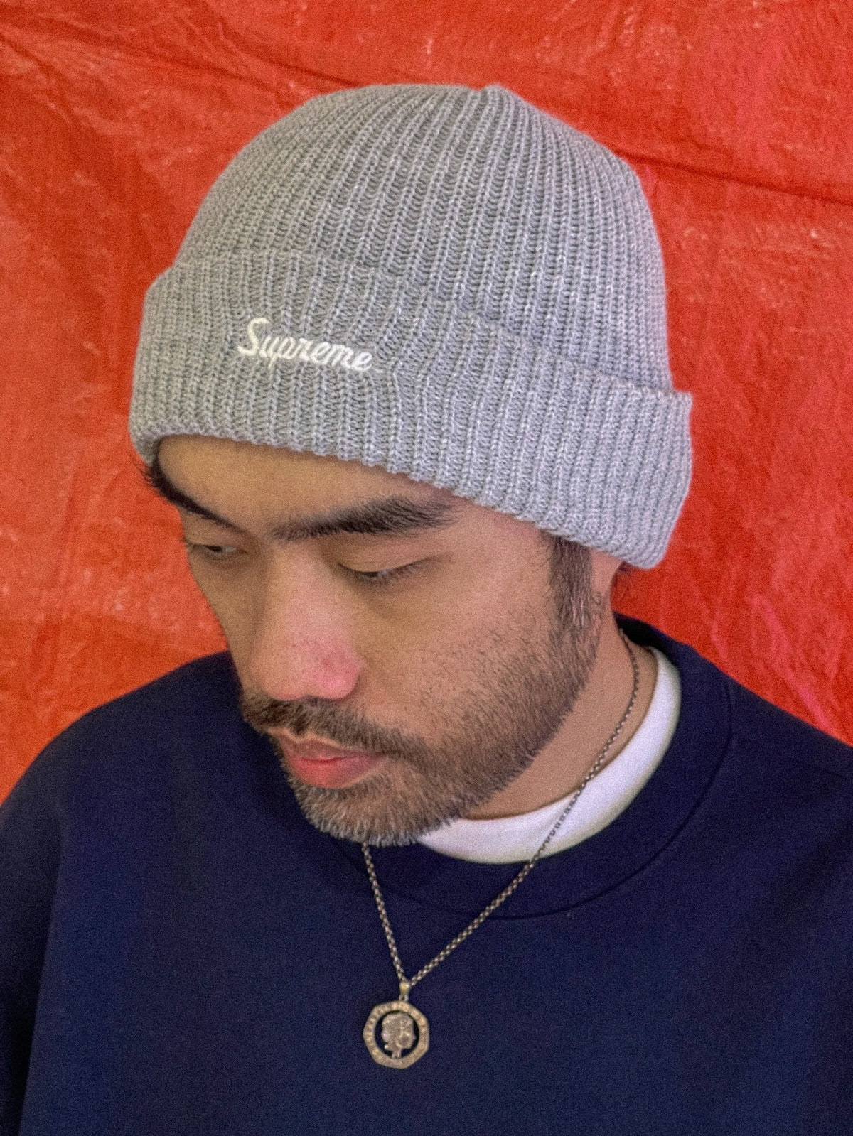 Supreme Loose Gauge Beanie Grey