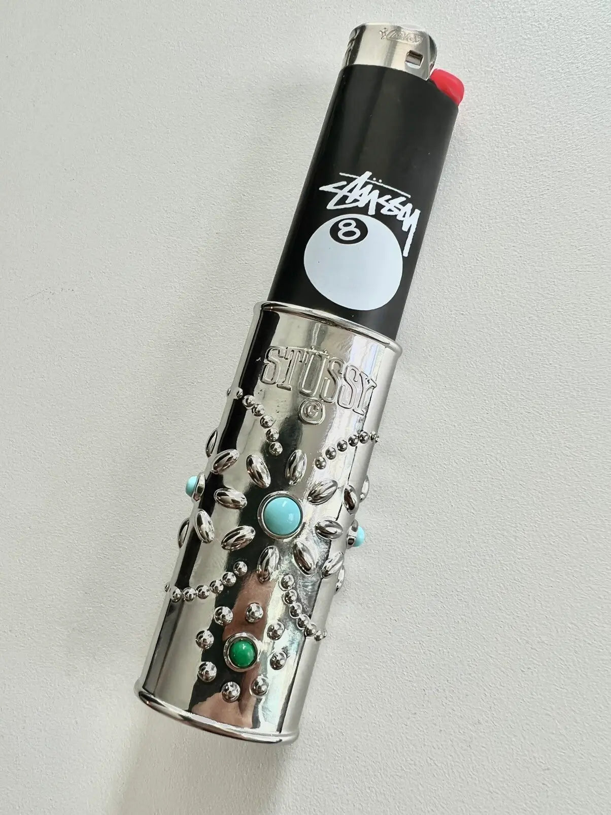 Stussy Metal Bejeweled Lighter Case