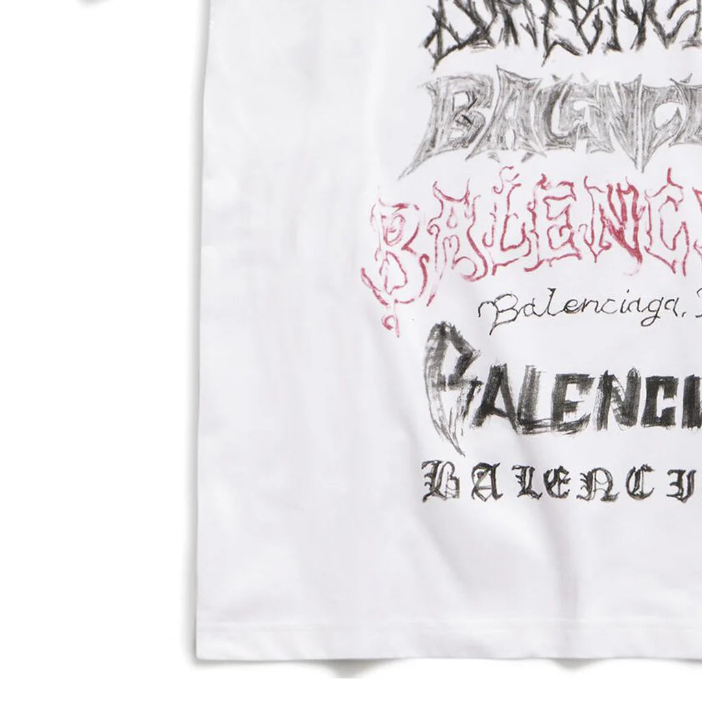 Balenciaga DIY Metal Logo Tee White