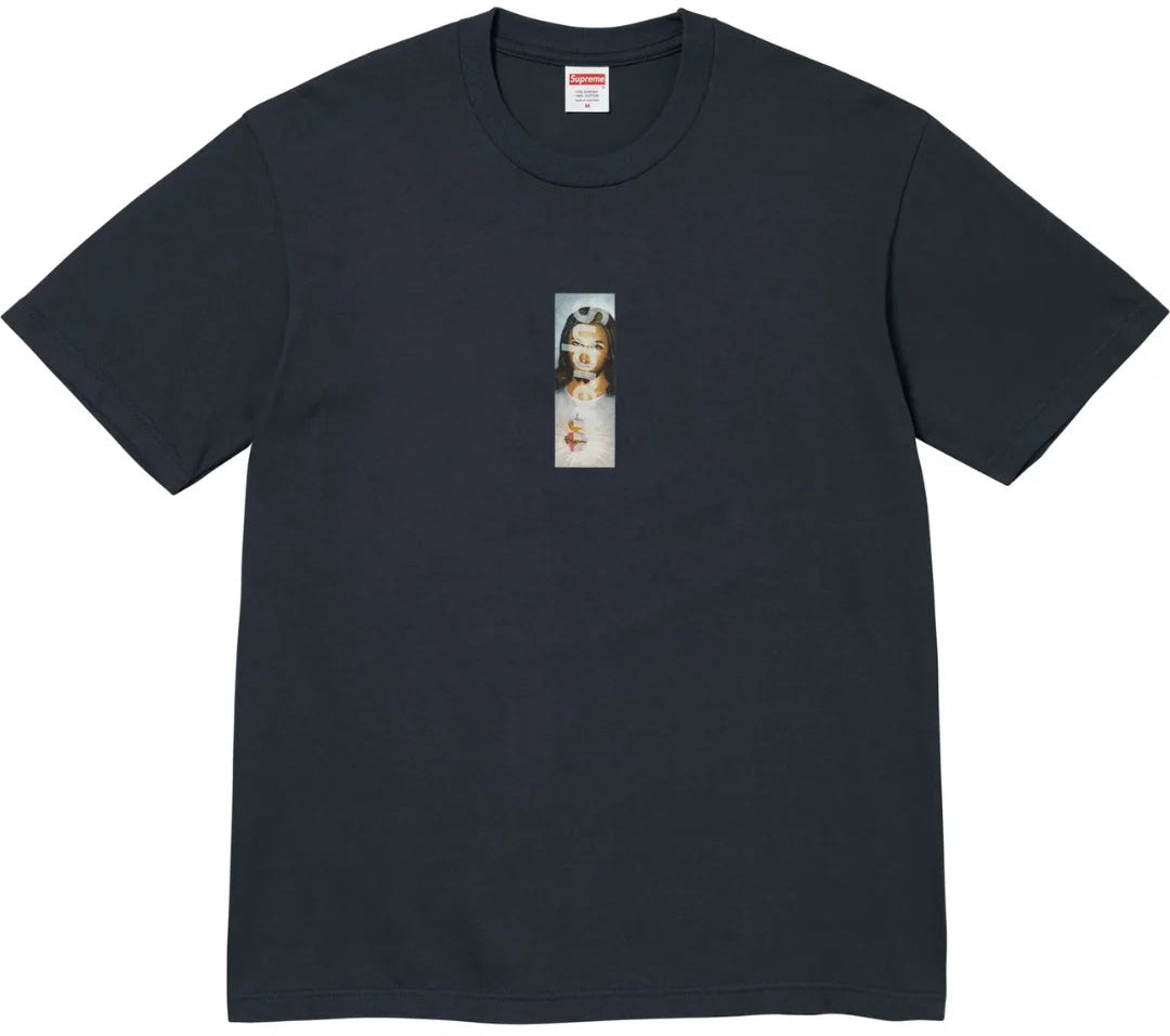 Supreme Prayer Card Box Logo Tee Navy