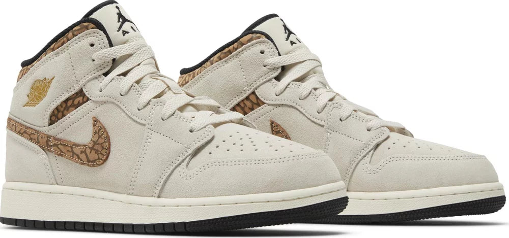 Air Jordan 1 Mid SE Brown Elephant (GS)