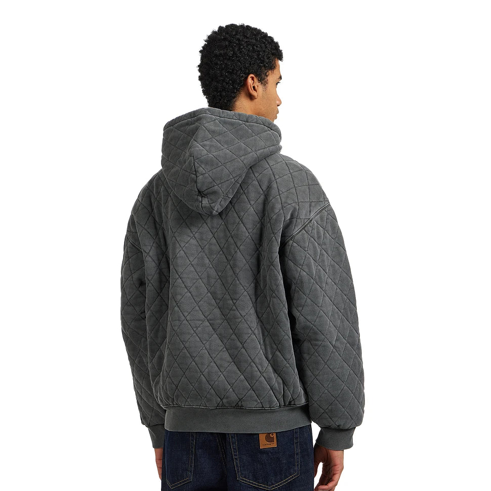 Carhartt WIP Hooded Vista Quilted Sweat Zip Jacket Black Garment Dyed