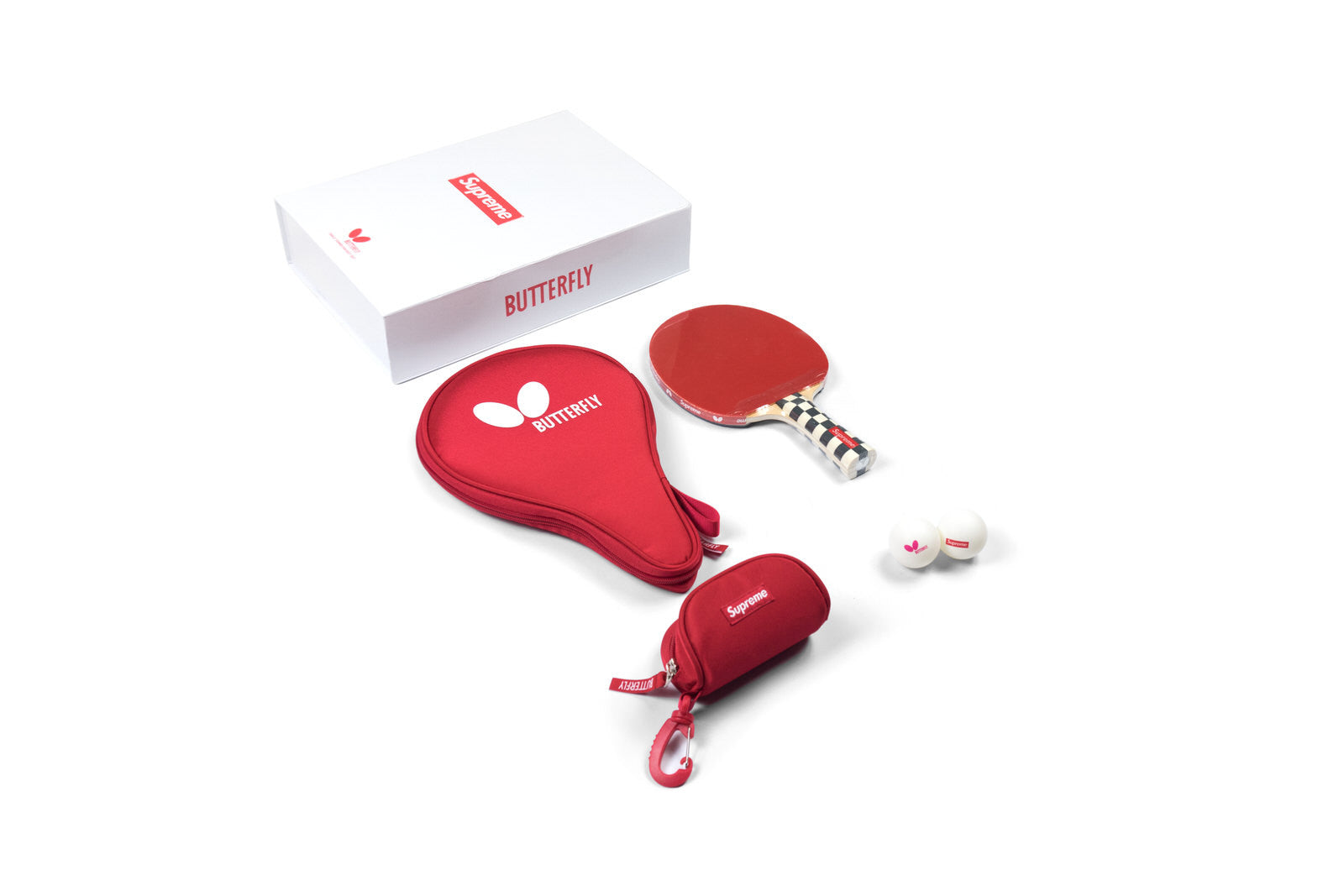 Supreme Butterfly Table Tennis Racket Set Checkerboard