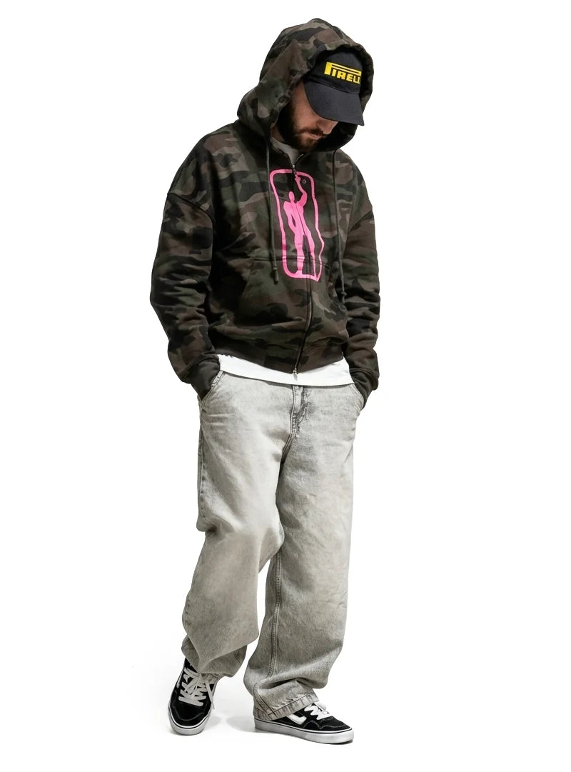 Alchevsque Camo Pink Zip Hoodie