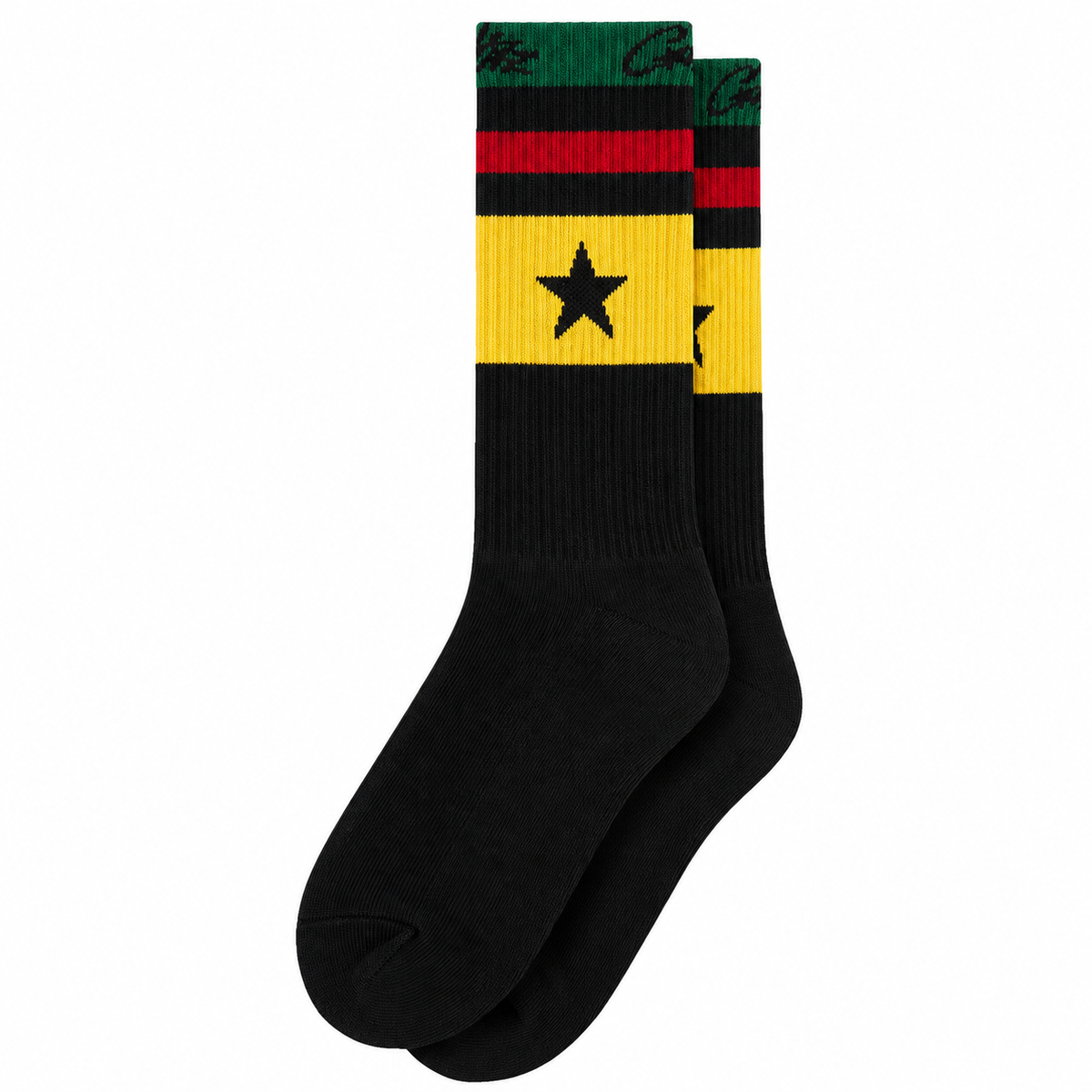 Corteiz Starz Socks Black Mid Yellow (1 Pair)