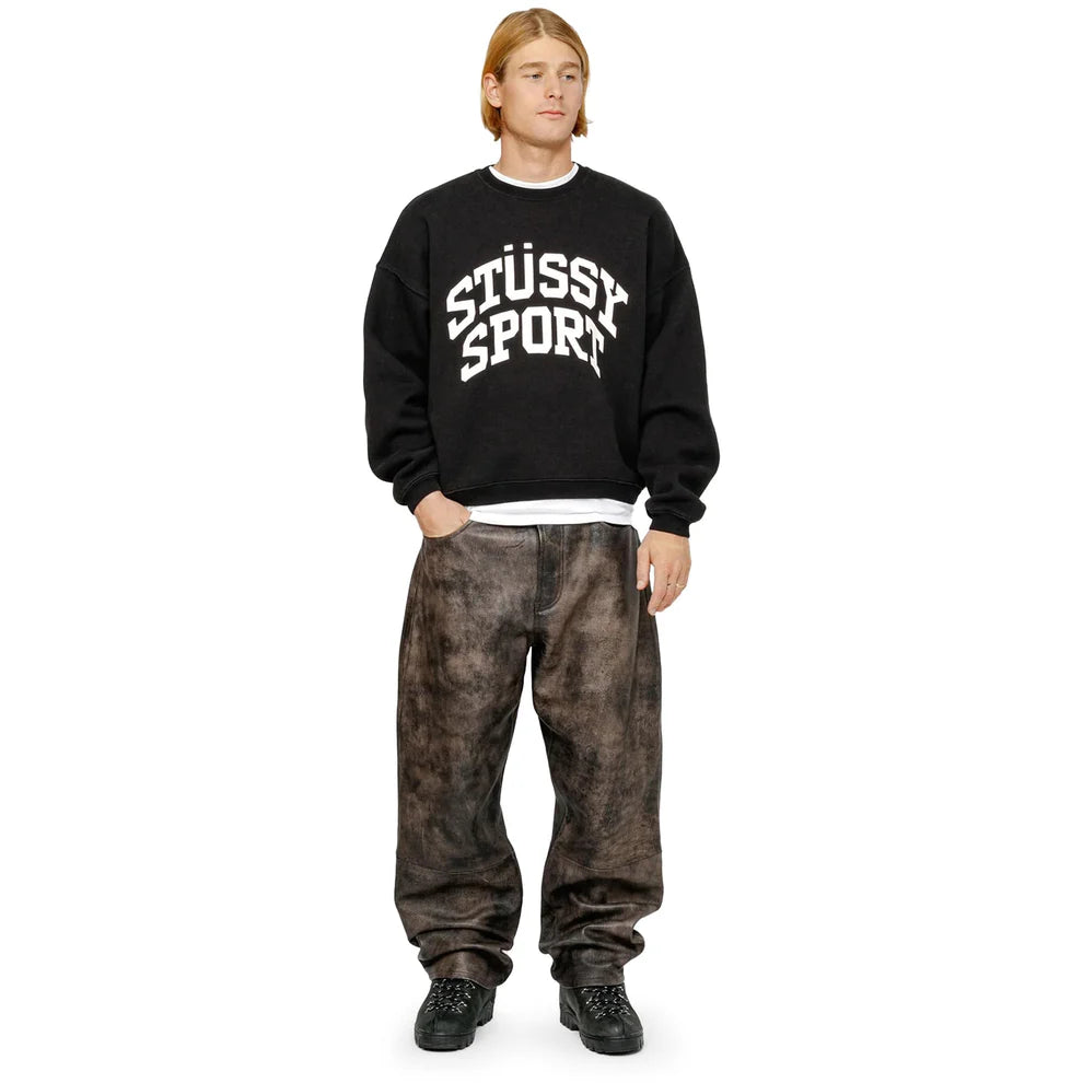 Stussy Big Crackle Sport Crew Washed Black