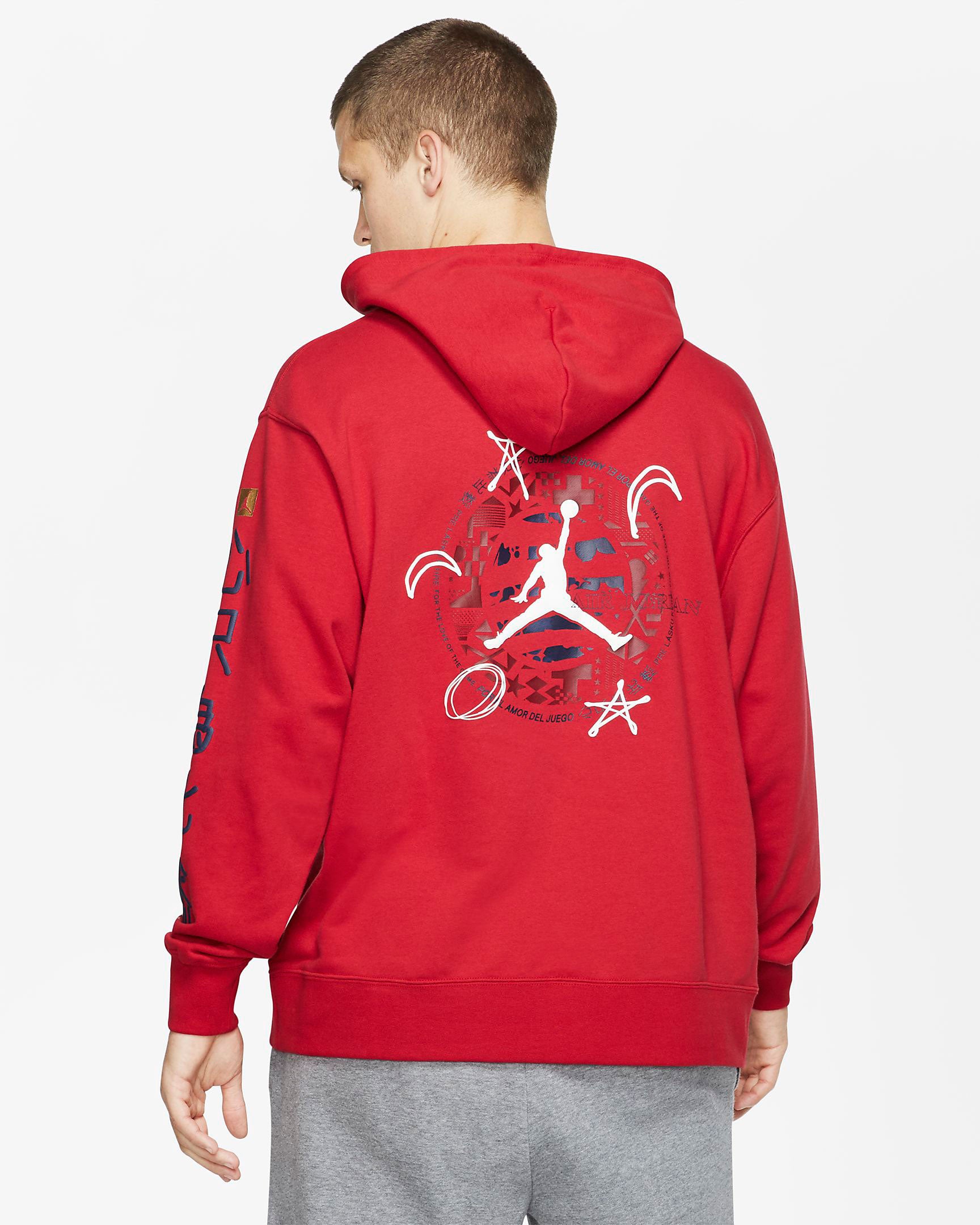 Air Jordan Legacy Fiba Lightweight Pullover Hoodie Red