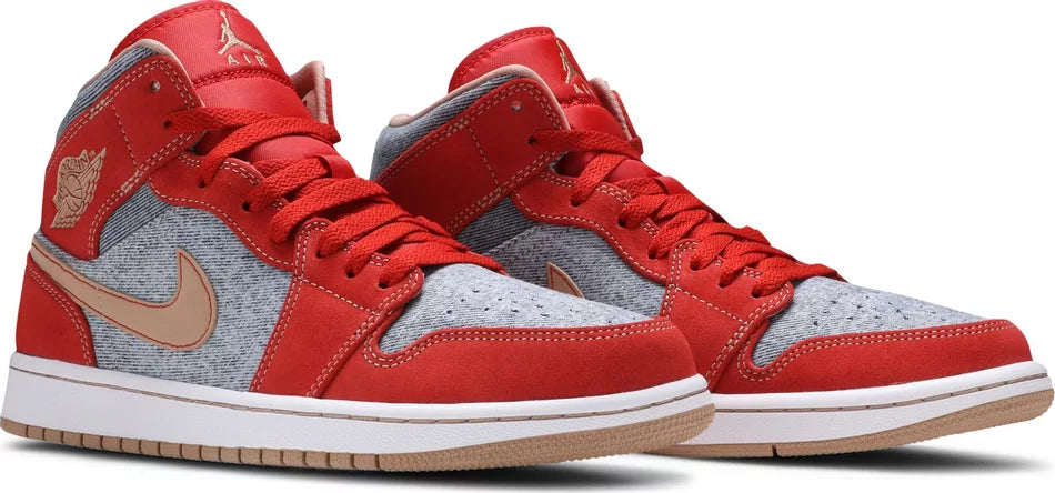 Air Jordan 1 Mid Denim Red