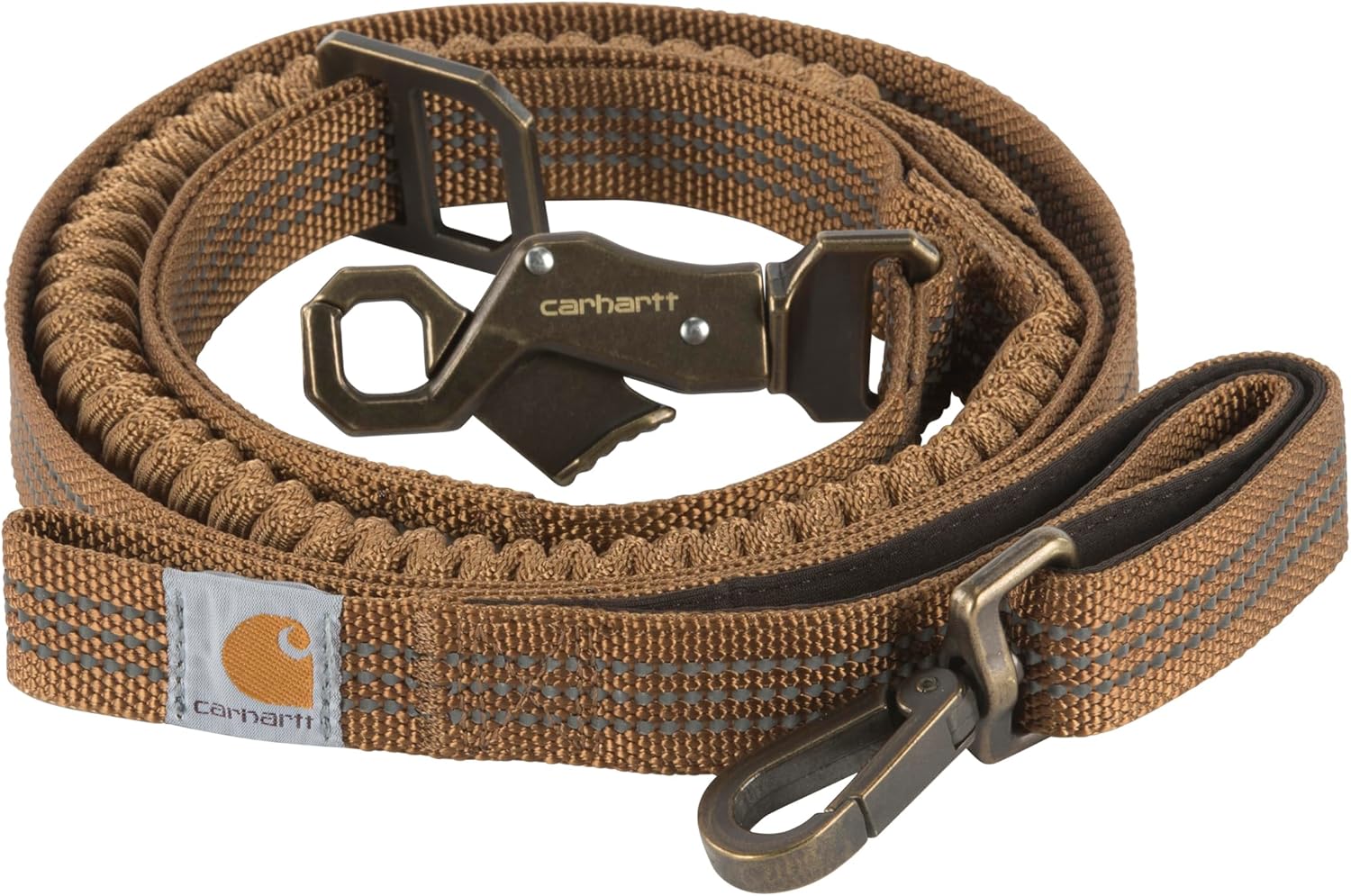Carhartt Pet Durable Nylon Webbing Shock Absorbing Leash Brown
