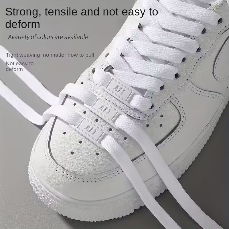 Flat White Shoelaces With Steel – 140 cm