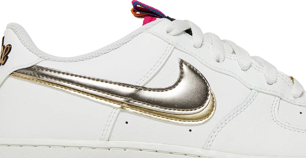 Nike Air Force 1 LV8 Double Swoosh Silver Gold GS