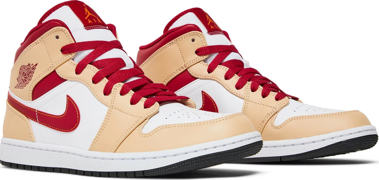 Air Jordan 1 Mid Beige White Red