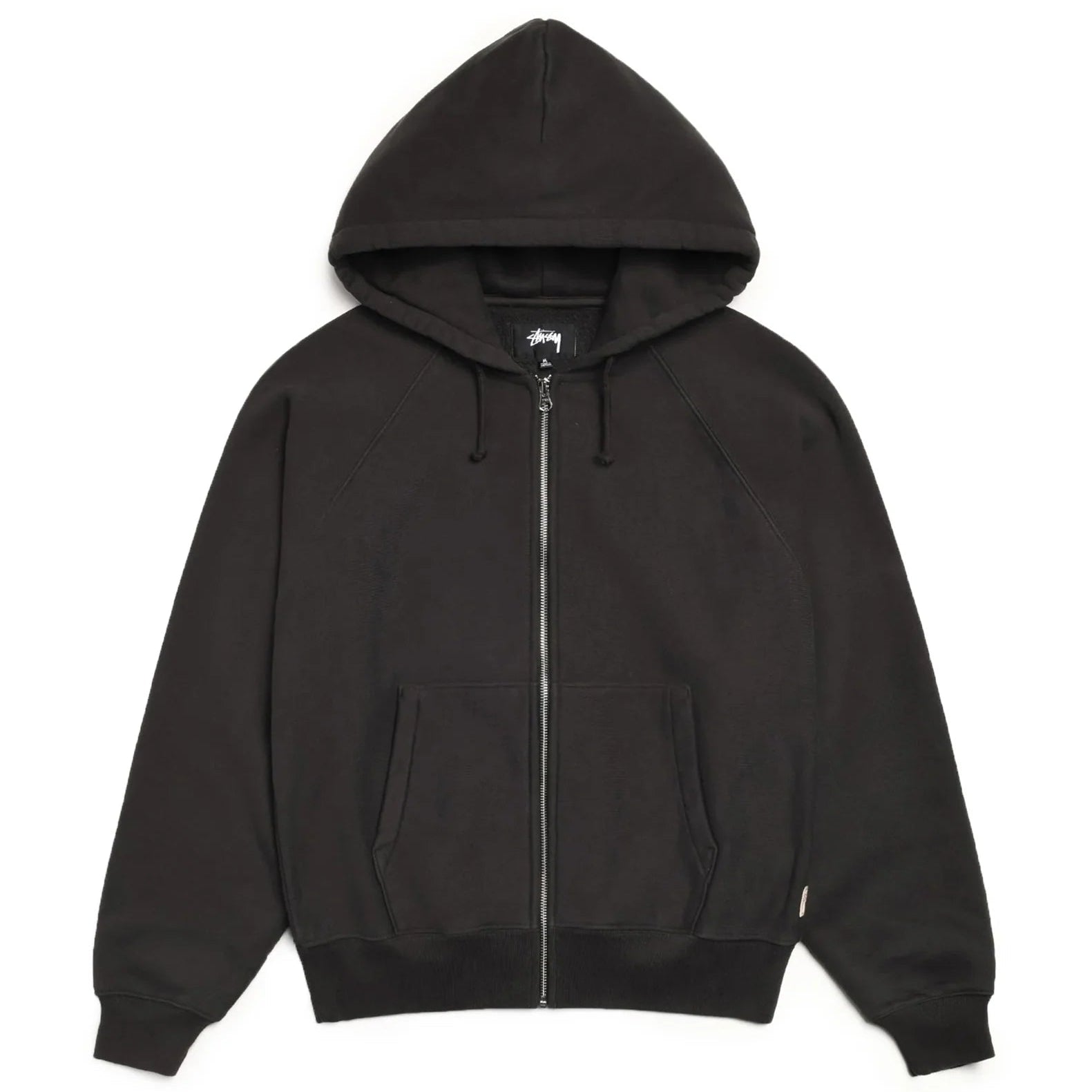 Stussy Relaxed Zip Hoodie Washed Black