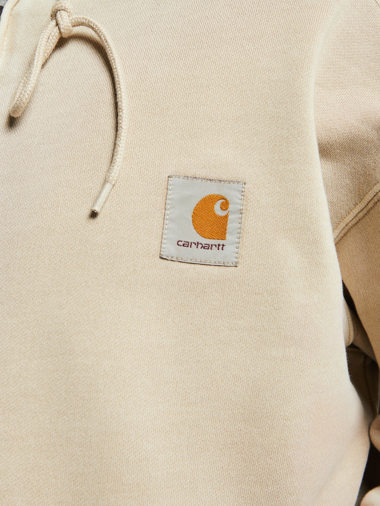 Carhatt WIP Hooded Nelson Zip Jacket Fleur De Sel Garment Dyed