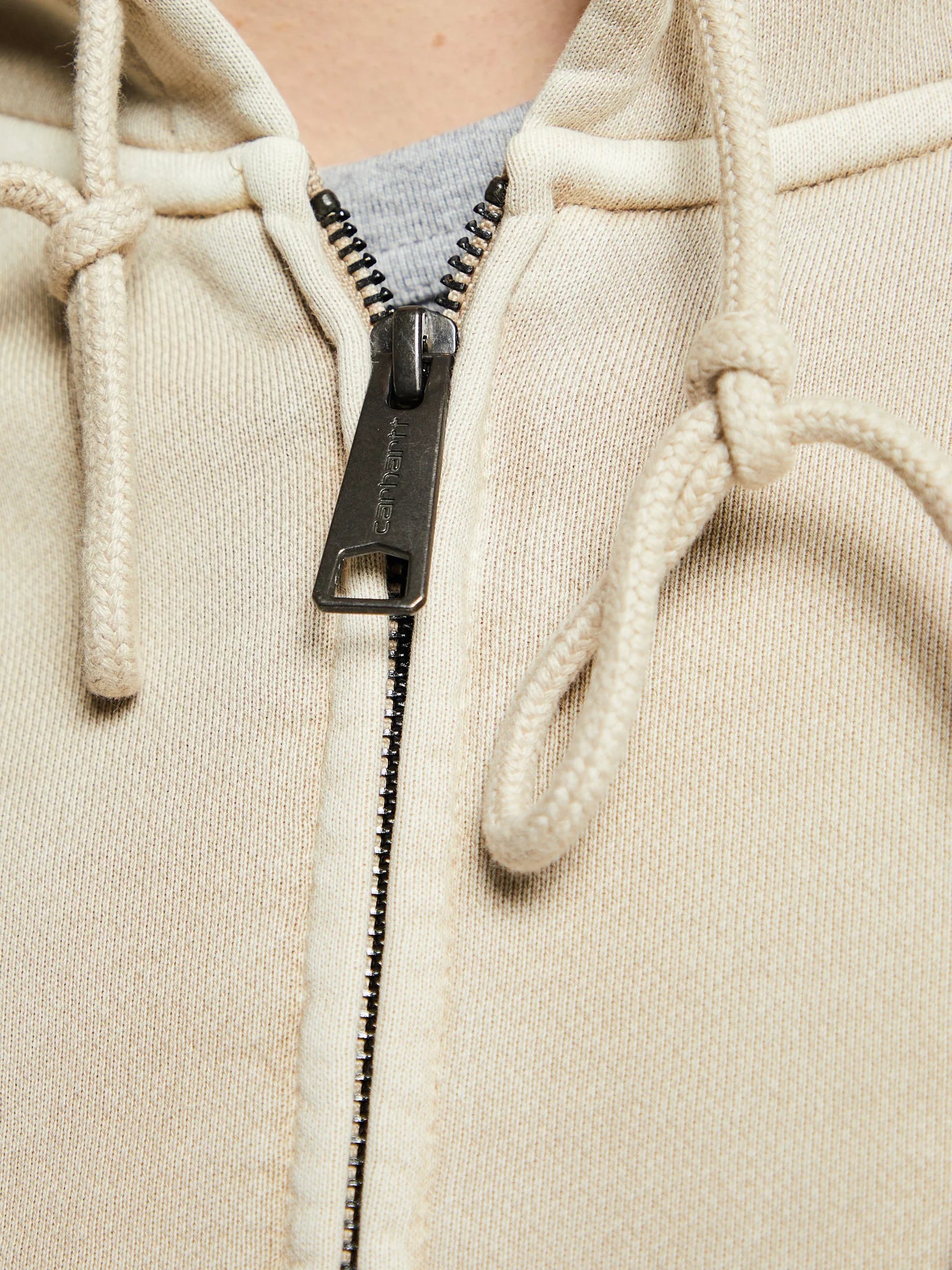 Carhatt WIP Hooded Nelson Zip Jacket Fleur De Sel Garment Dyed