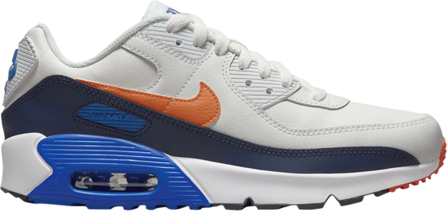 Nike Air Max 90 Leather GS 'White Navy Orange'