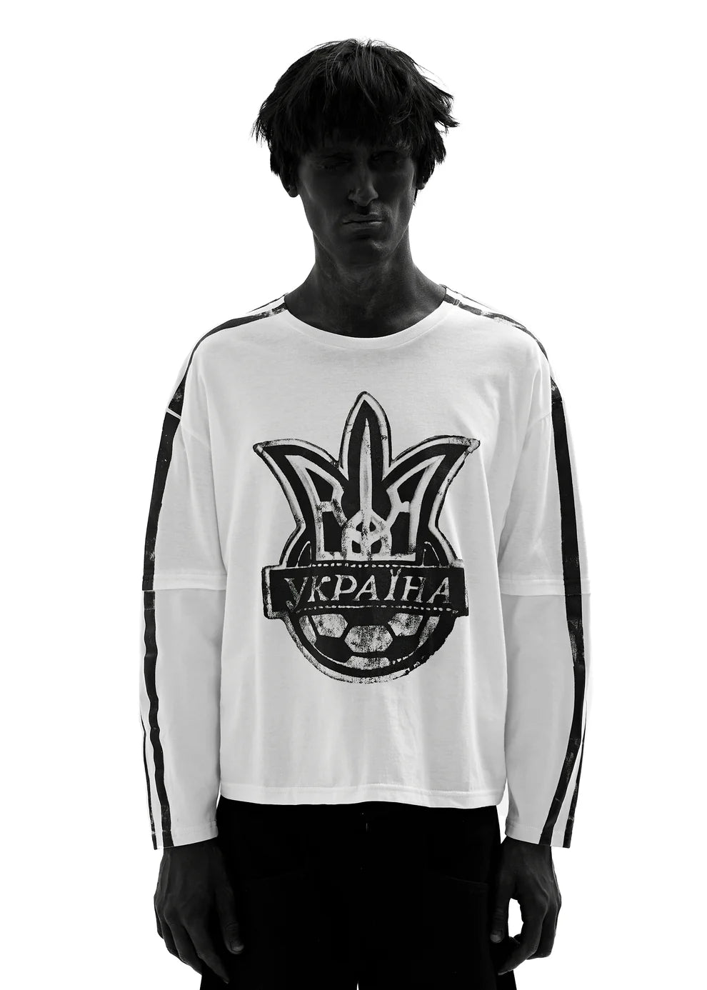 STRIPES WHITE LONG-SLEEVED T-SHIR