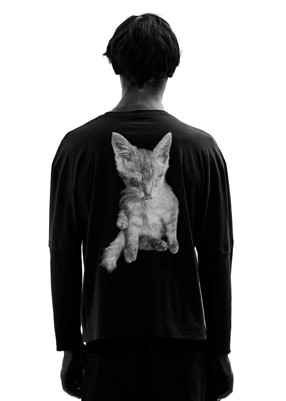 PUSHA BLACK LONG-SLEEVED T-SHIRT