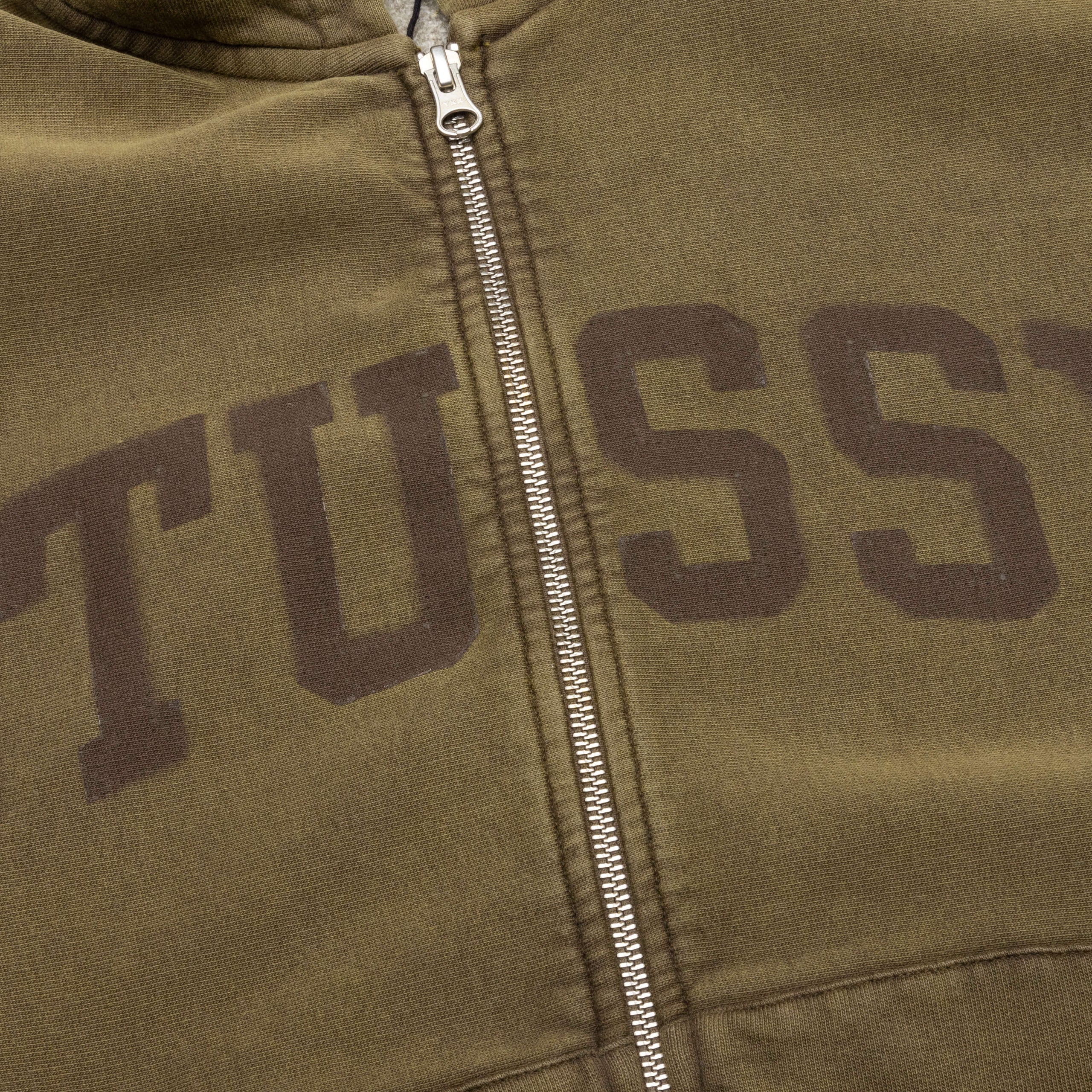 Stussy FADED GRAPHIC ZIP HOODIE Washed Olive