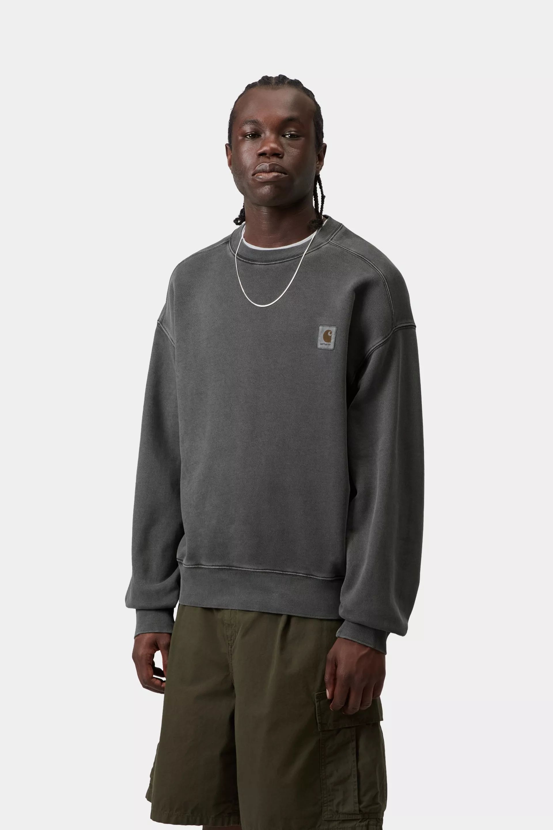 Carhartt WIP Nelson Sweatshirt Black Graphite Garment Dyed
