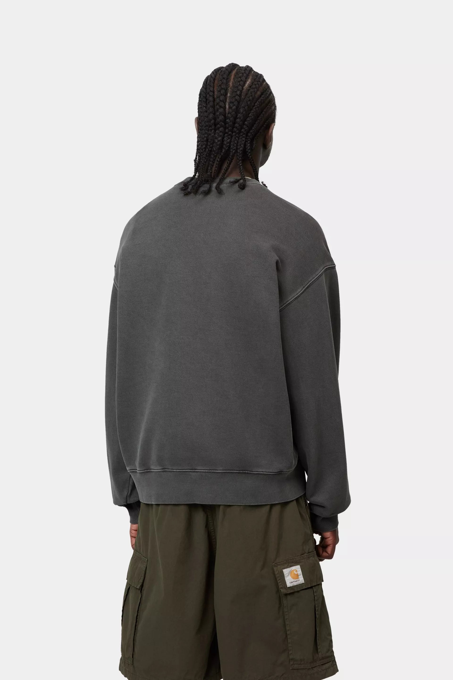 Carhartt WIP Nelson Sweatshirt Black Graphite Garment Dyed