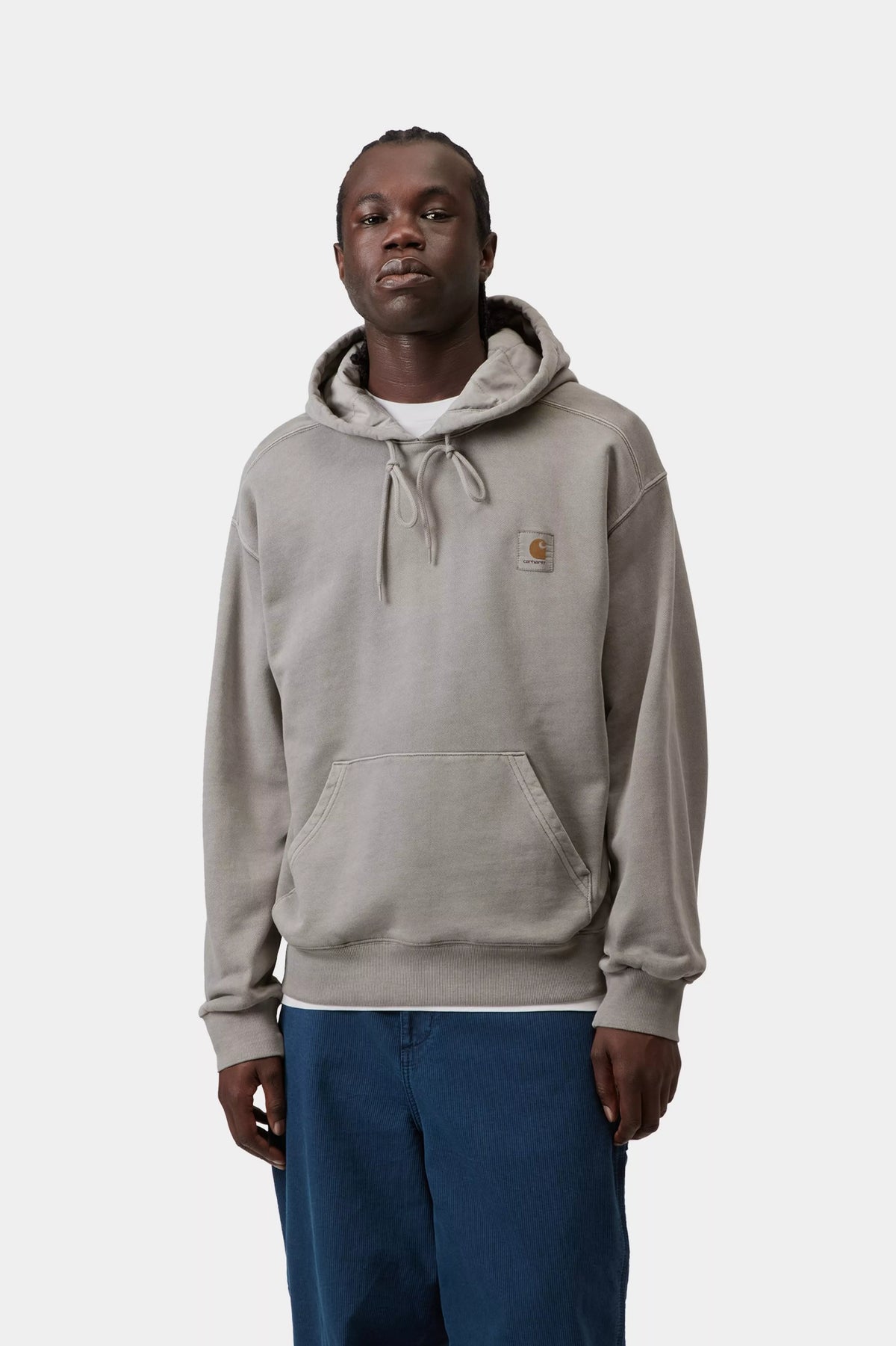 Carhartt WIP Hooded Nelson Sweatshirt Grey Yosemite Garment Dyed